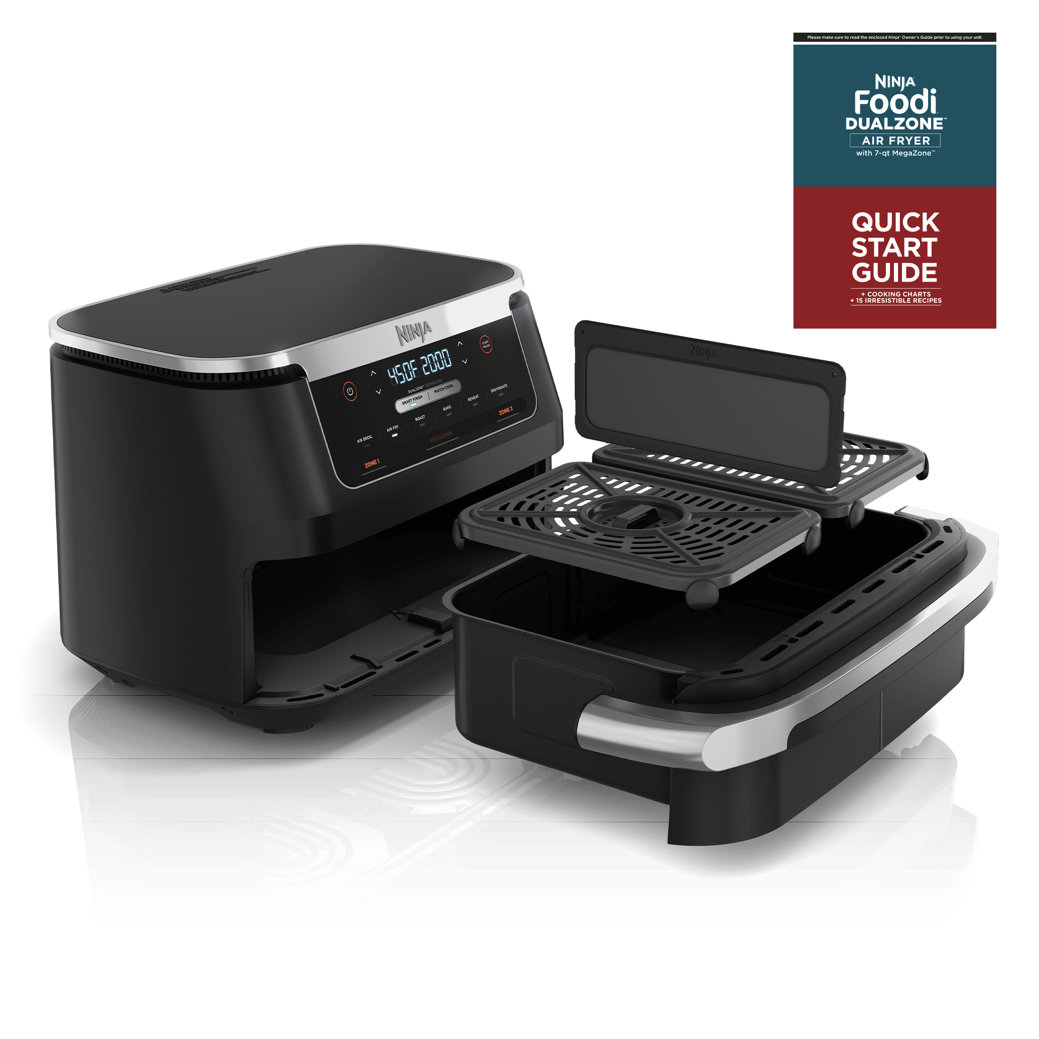 diiyani Free Shipping! Ninja Air Fryer 4-in-1 DualZone FlexBasket