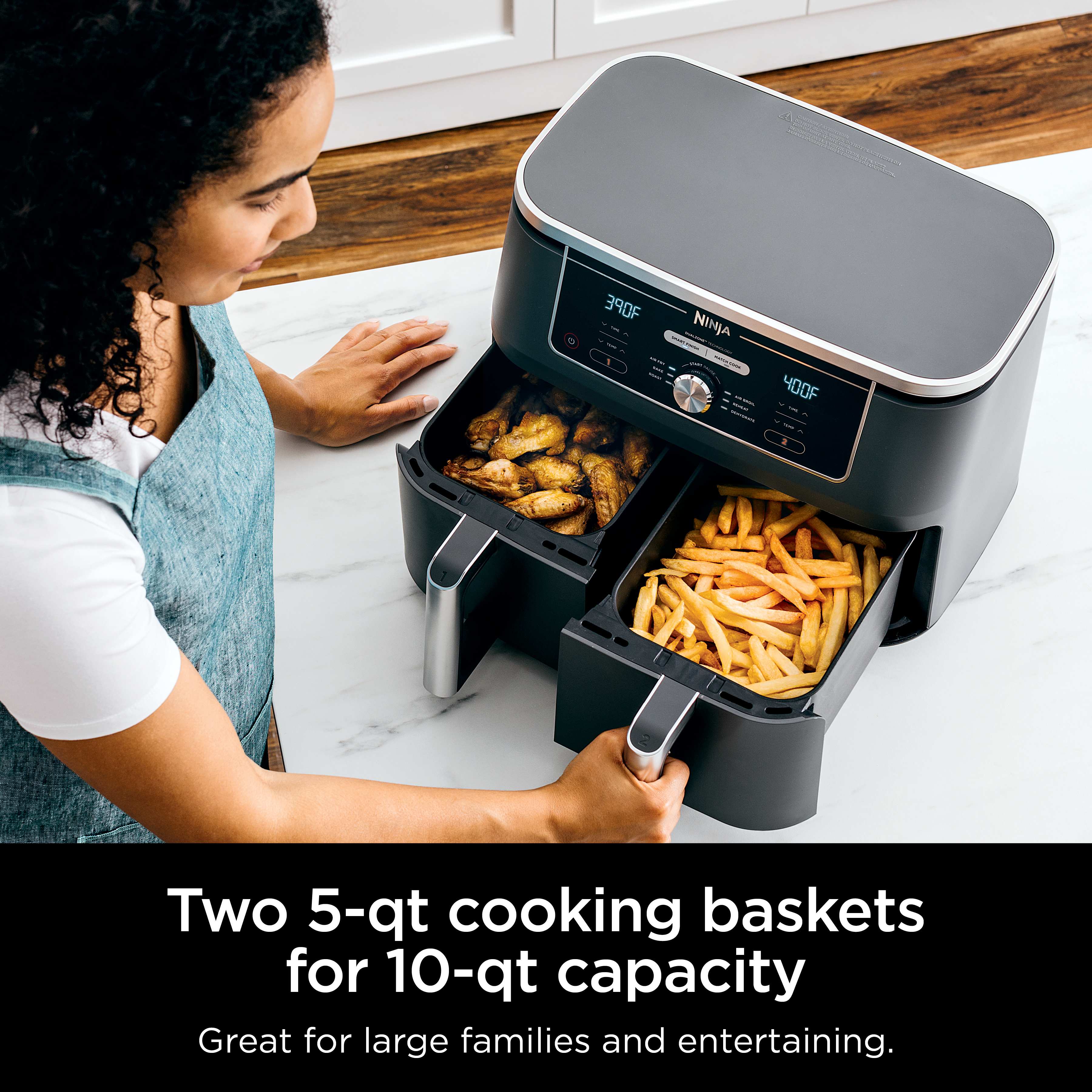 Ninja® Foodi® 6-in-1 10-qt. XL 2-Basket Air Fryer with