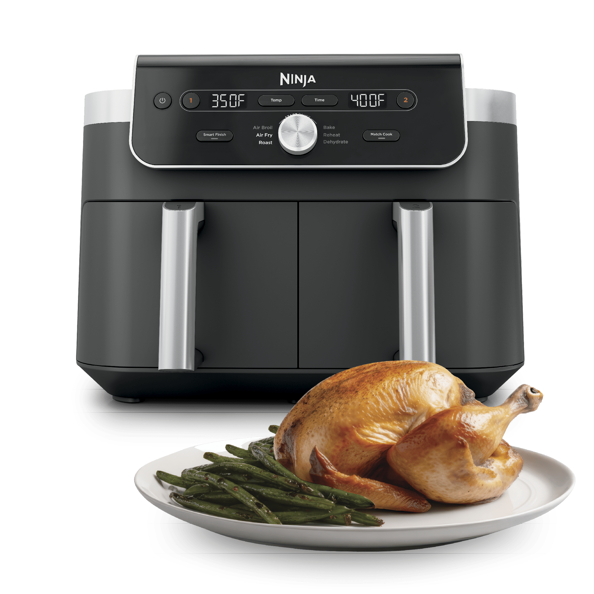 ニンナ　トラモント Ninja DualZone™ 10-QT 6-in-1 Dual Air Fryer in Grey | SharkNinja