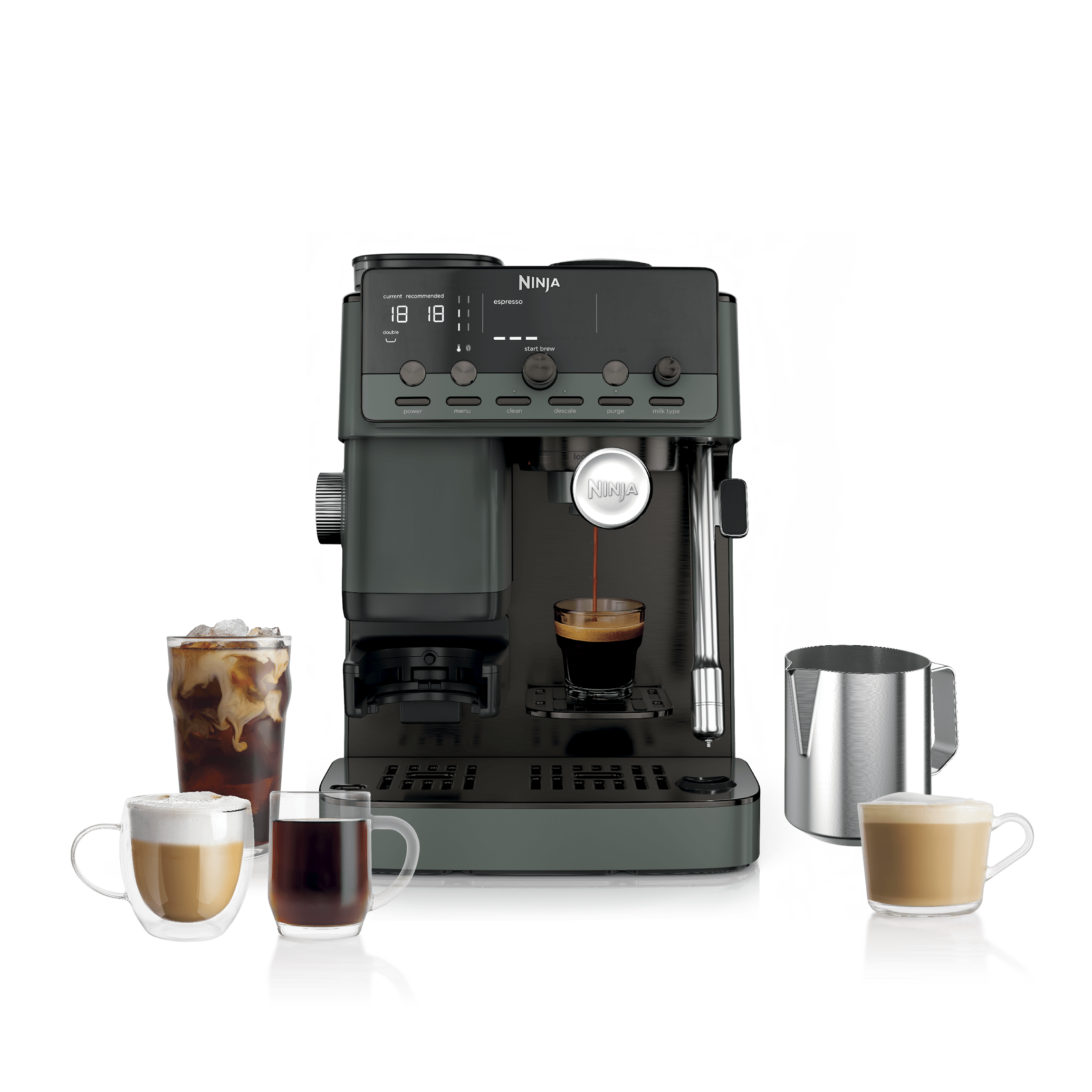 Ninja Luxe™ Café Mini Plus AutoFroth Espresso Machine, Vista Green