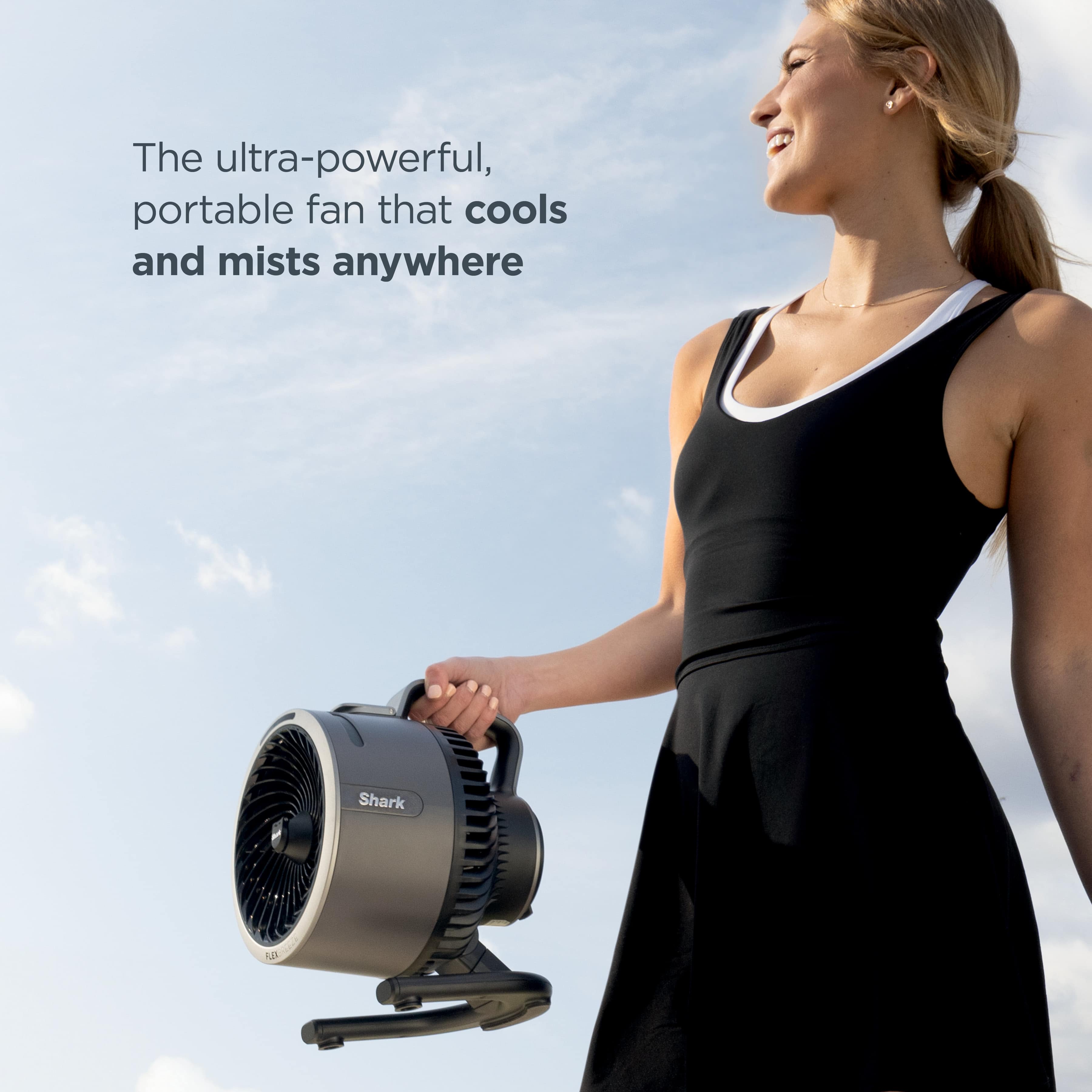 Shark™ FlexBreeze™ HydroGo™ Misting Portable Fan, Dark Grey
