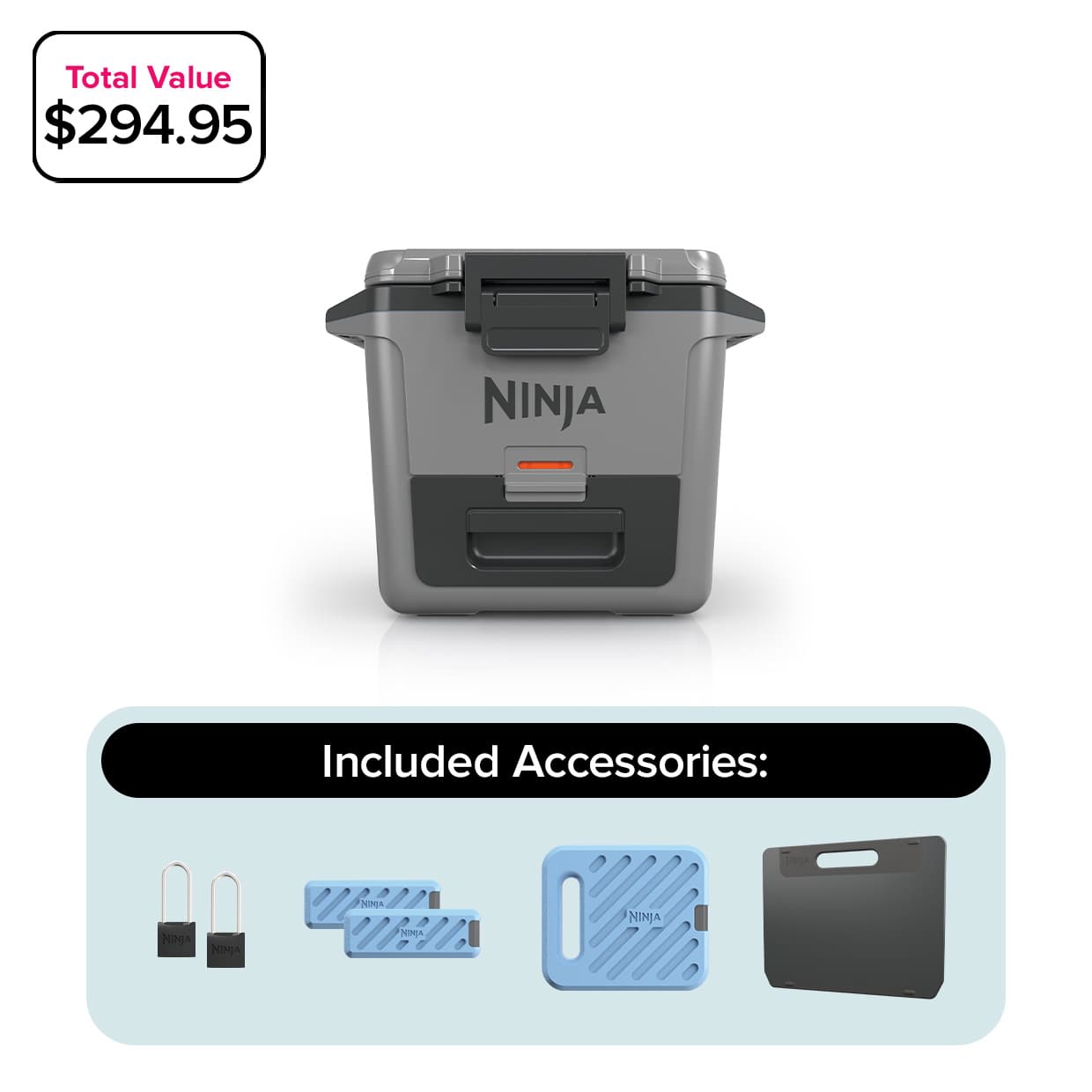Ninja FrostVault™ 30qt Hard Cooler with Ice Packs & Accessories