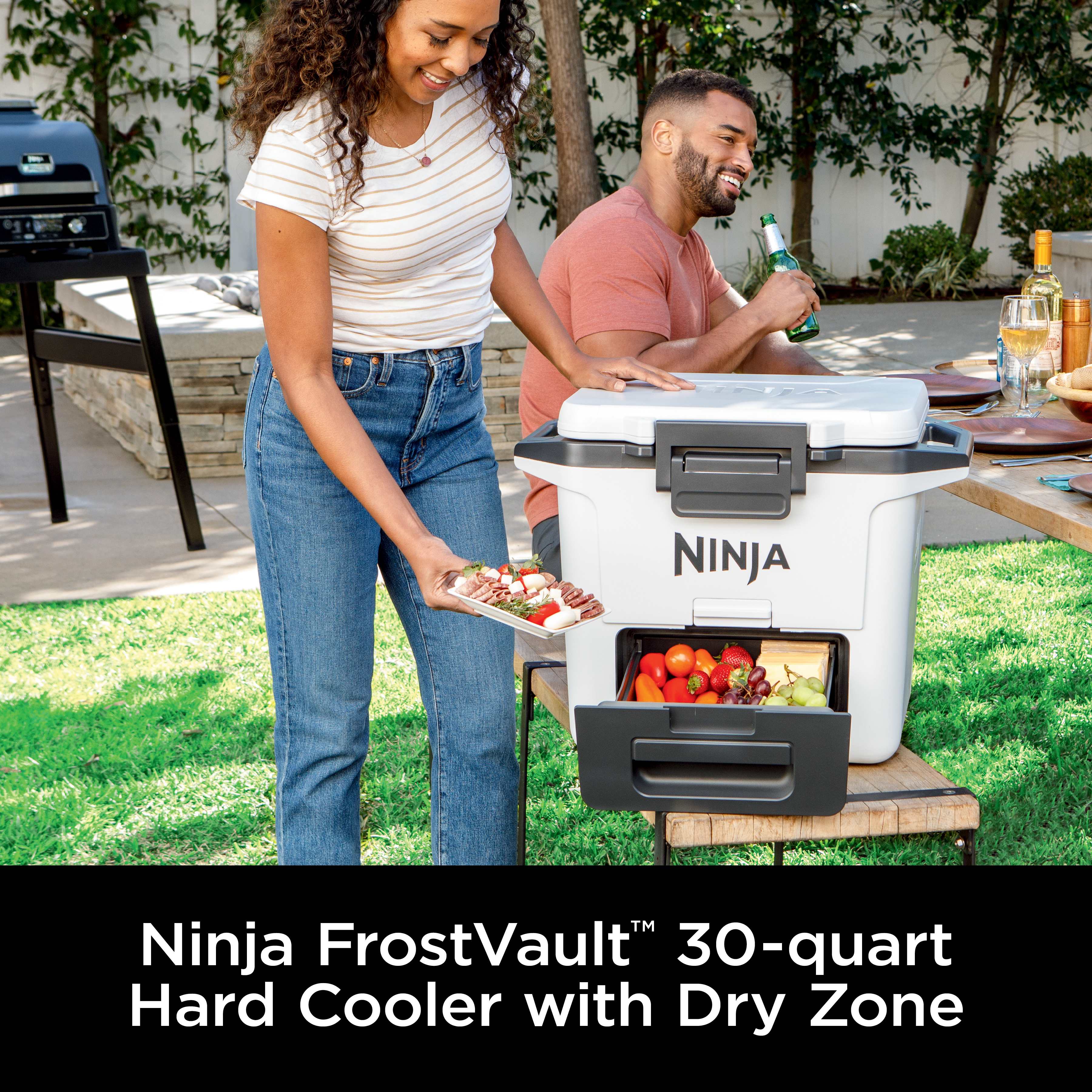 Ninja FrostVault™ 30qt Hard Cooler with Cold Dry Zone, Cloud White