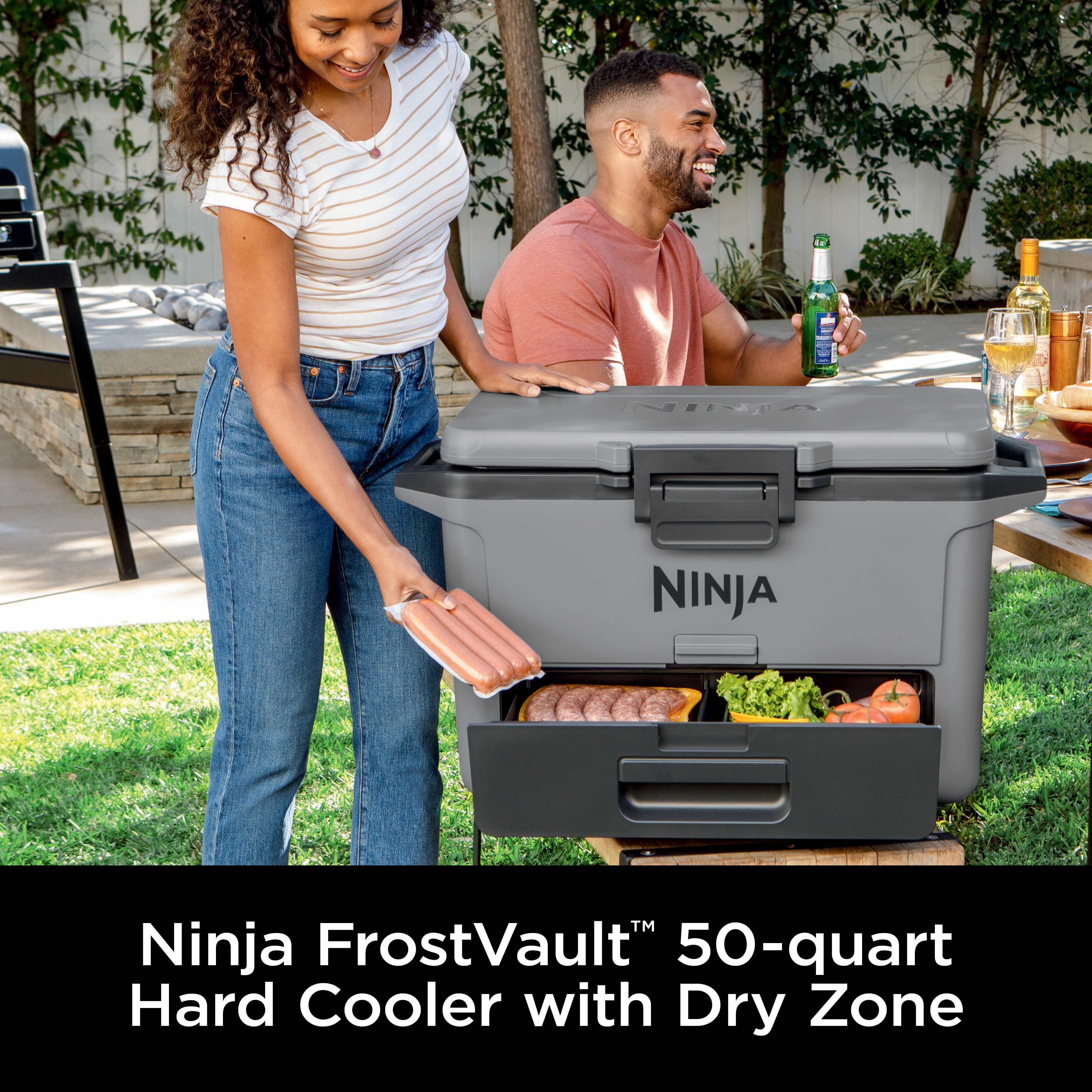 冷凍ML50 SM20 SS20 ADL20 PS50 Ninja FrostVault™ 50qt Hard Cooler with Cold Dry Zone, Slate Gray