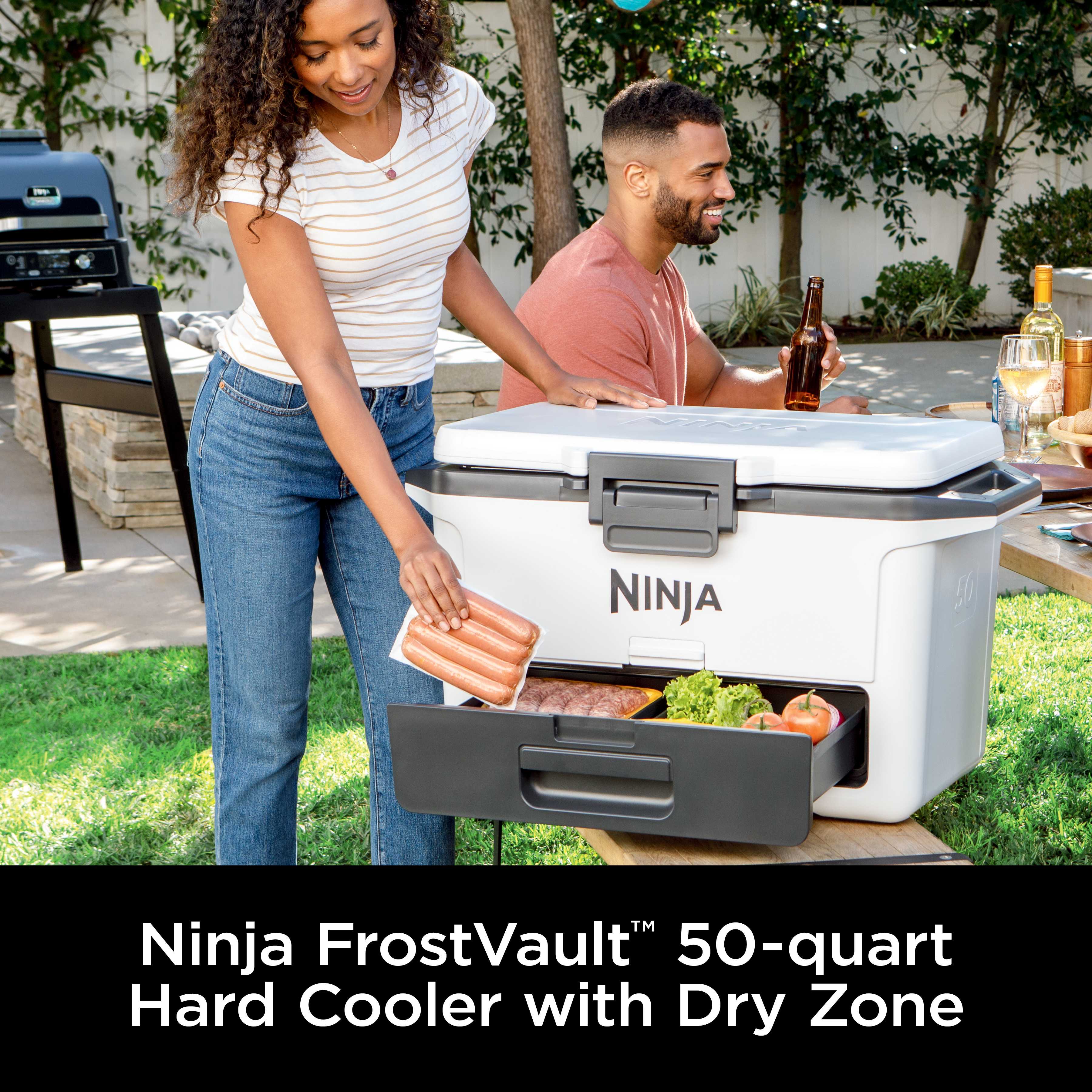 Ninja FrostVault™ 50qt Hard Cooler with Cold Dry Zone, Cloud White