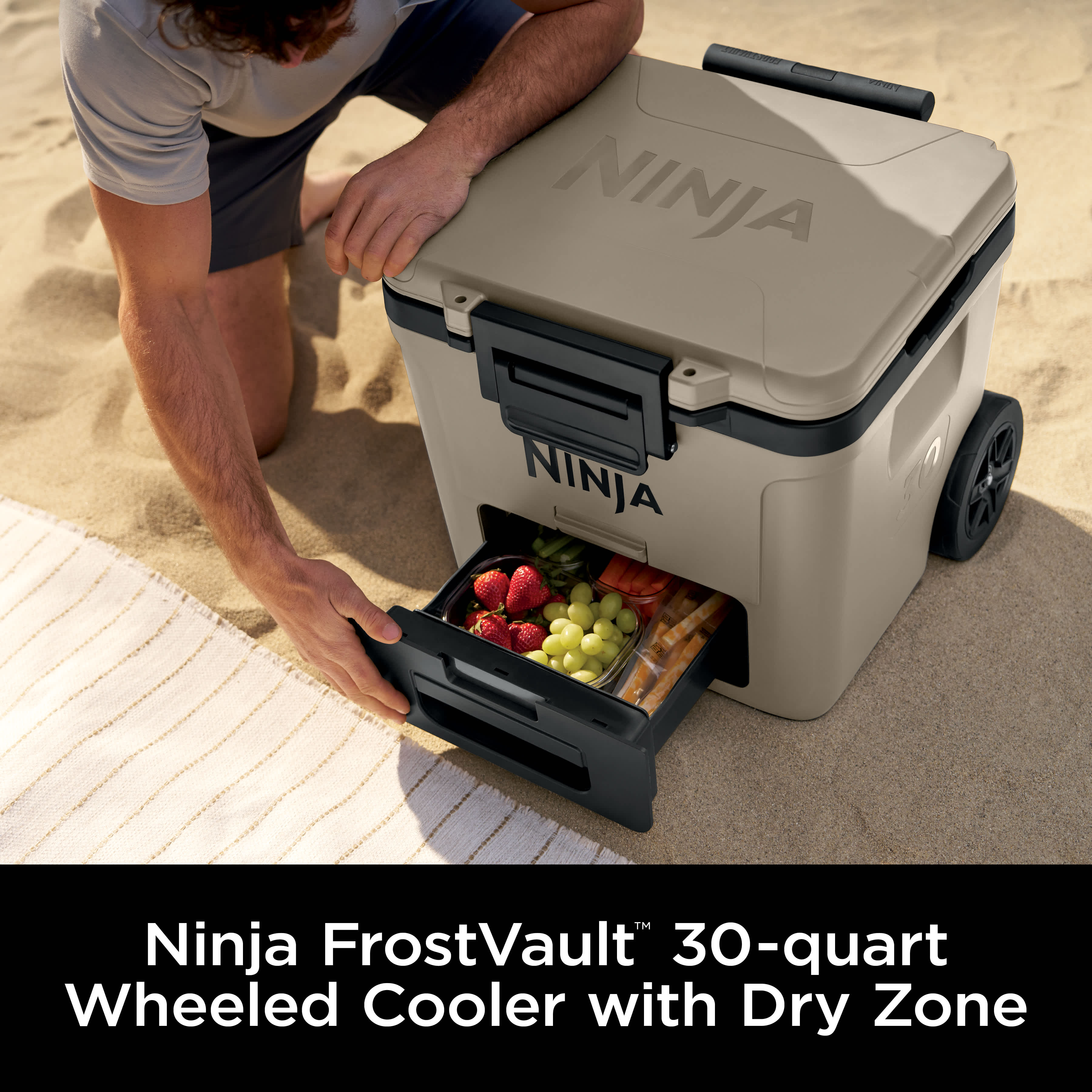 Ninja FrostVault™ 30qt Wheeled Cooler with Dry Zone (Birch Beige