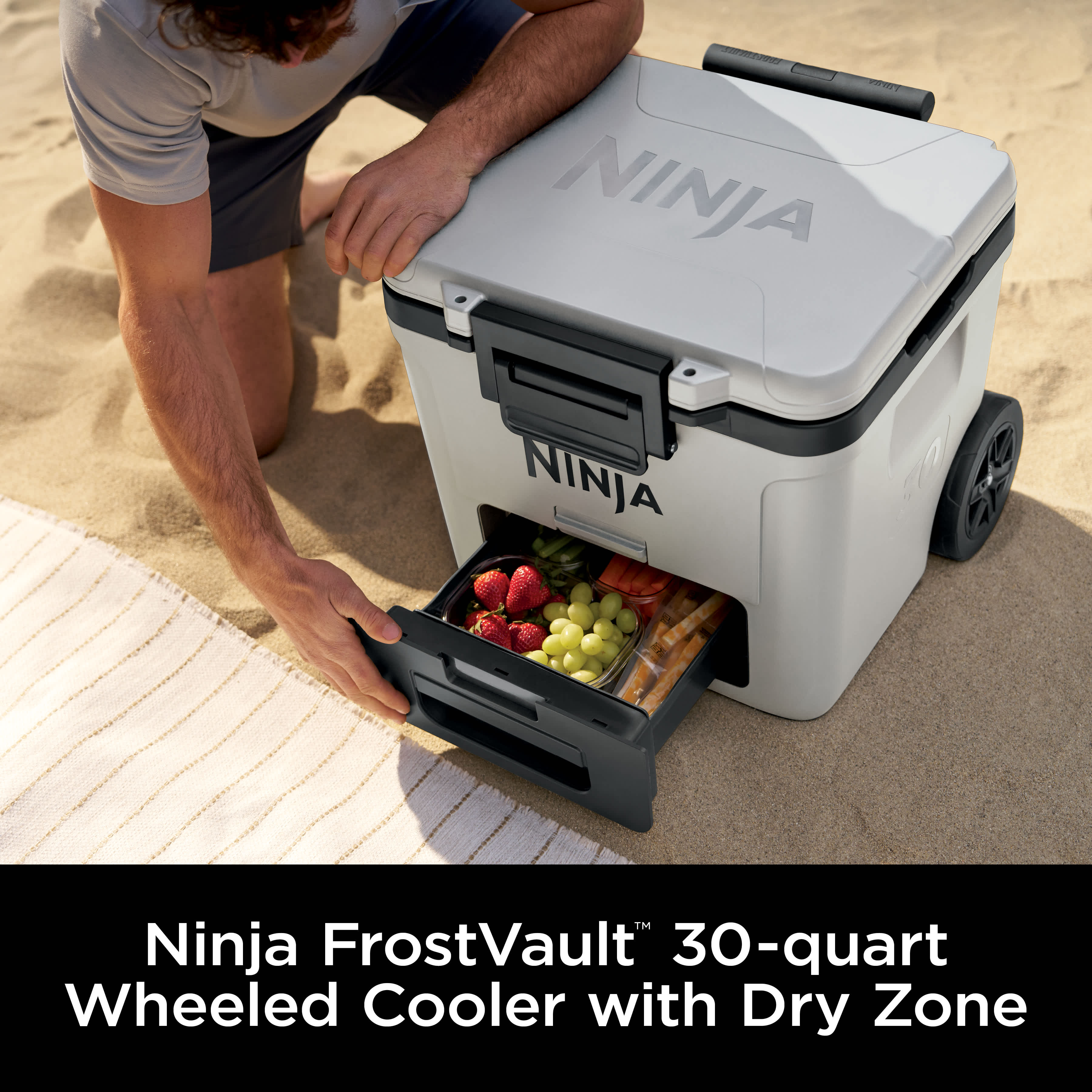 Ninja FrostVault™ 30qt Wheeled Cooler with Dry Zone (Cloud White