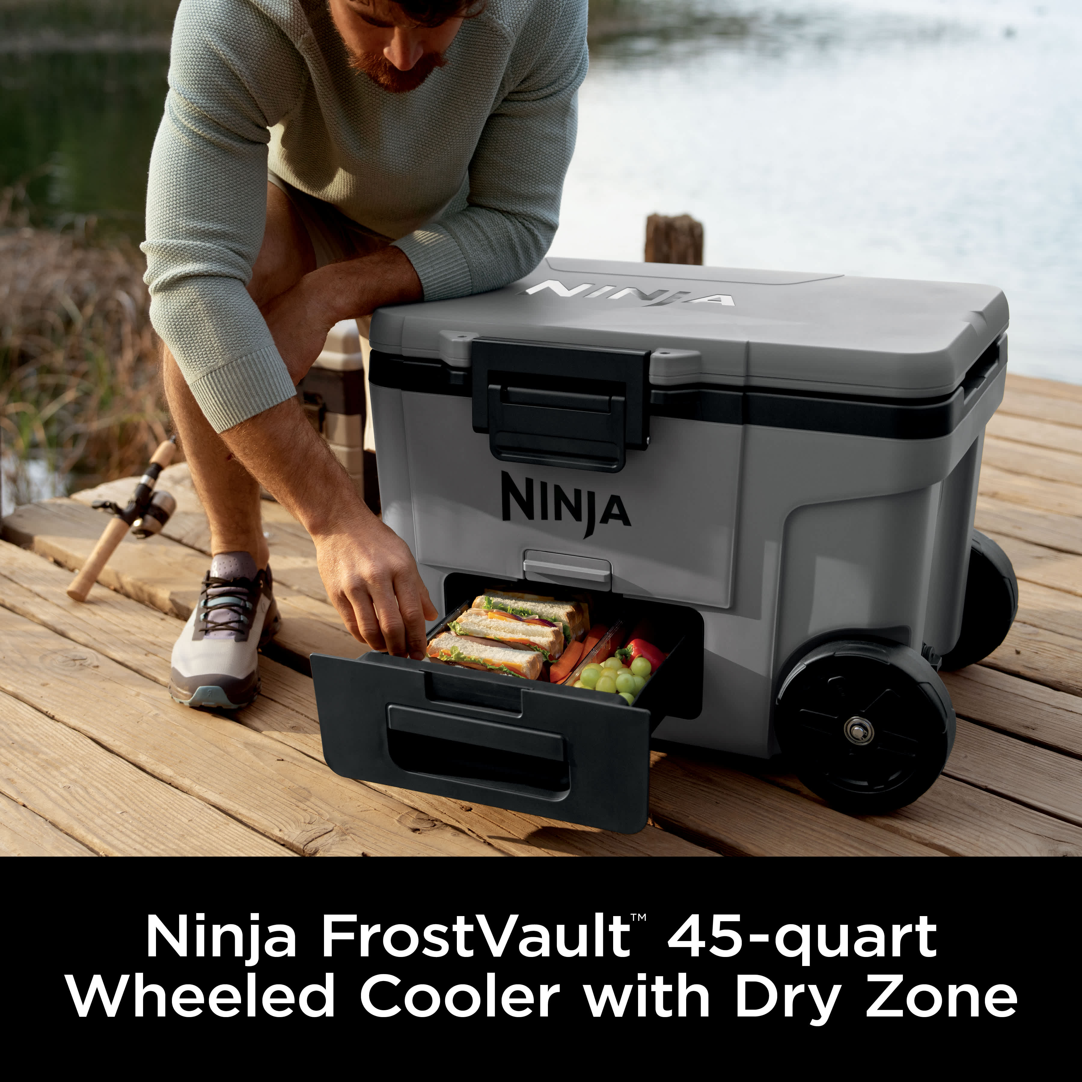 Ninja FrostVault™ 45qt Wheeled Cooler with Dry Zone (Slate Gray