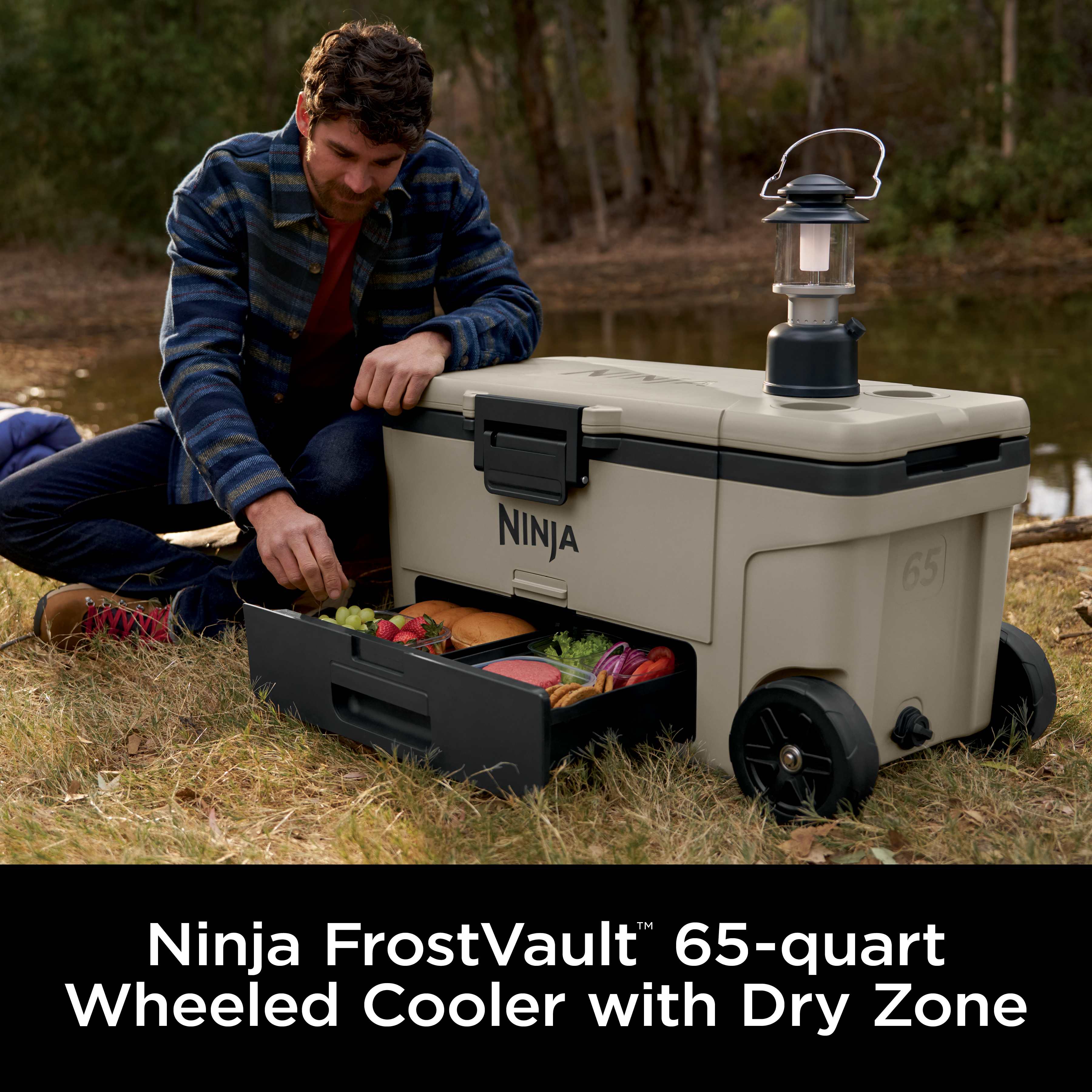 Ninja FrostVault™ 65qt Wheeled Cooler with Dry Zone (Birch Beige