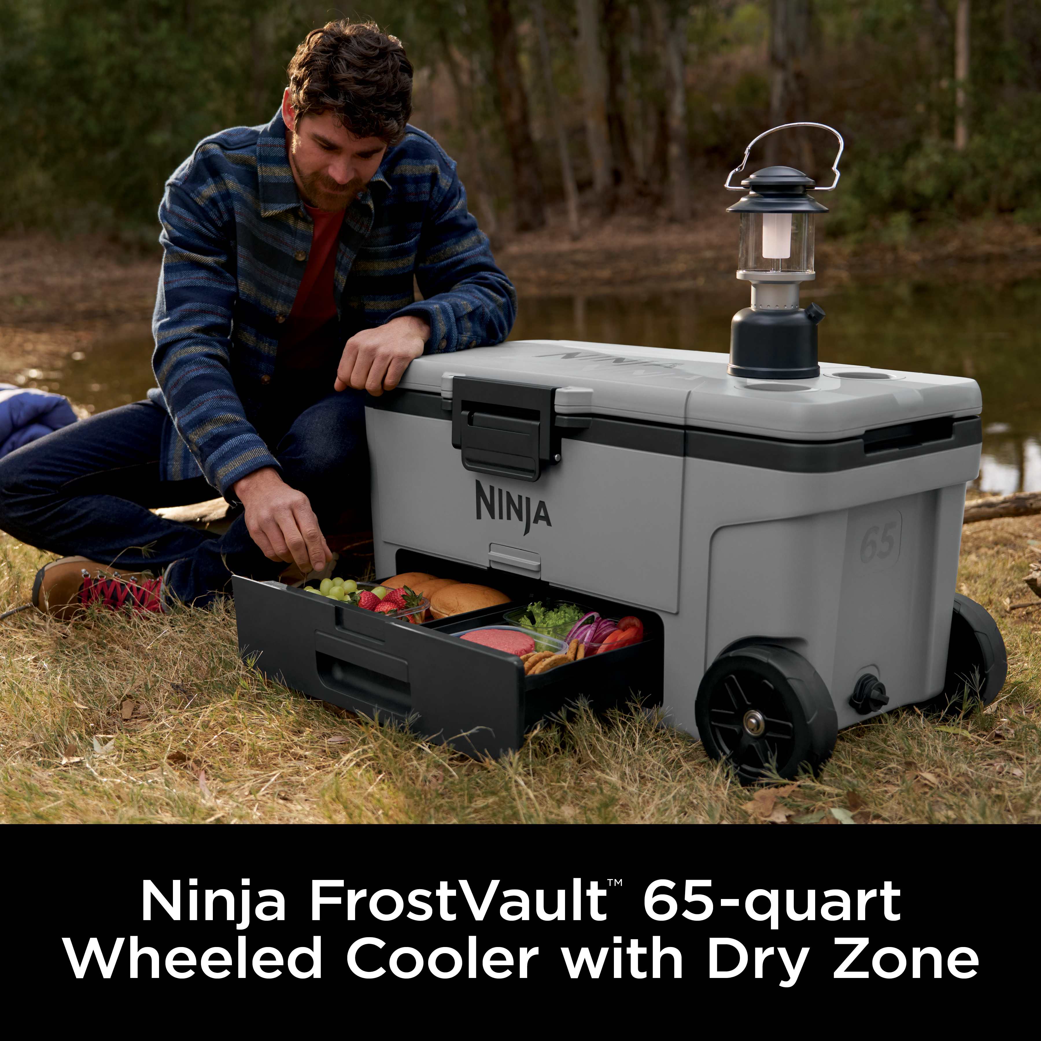 Ninja FrostVault™ 65qt Wheeled Cooler with Dry Zone (Slate Gray
