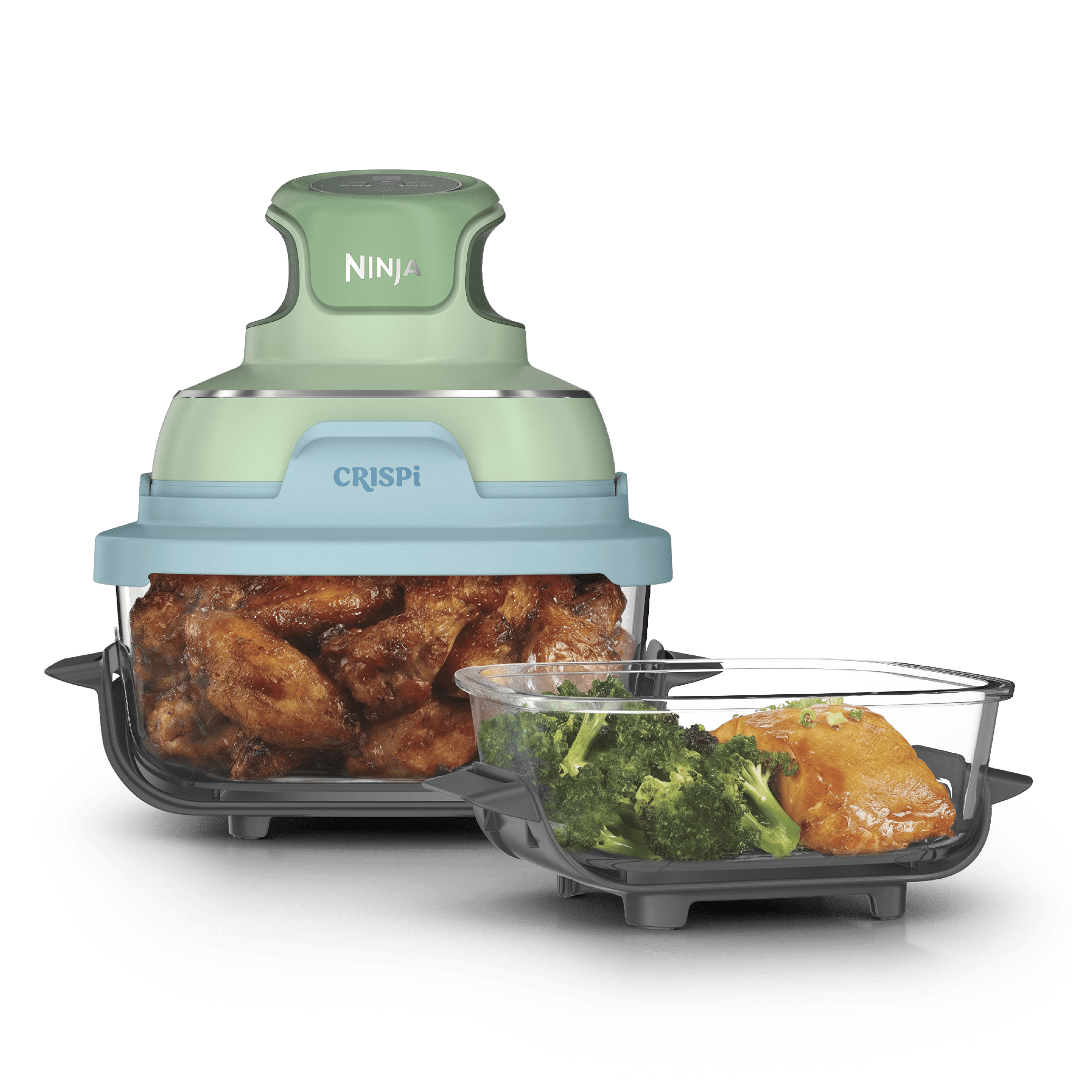 Ninja Crispi® 4-in-1 Portable Glass Air Fryer Cooking System, Mint Pond