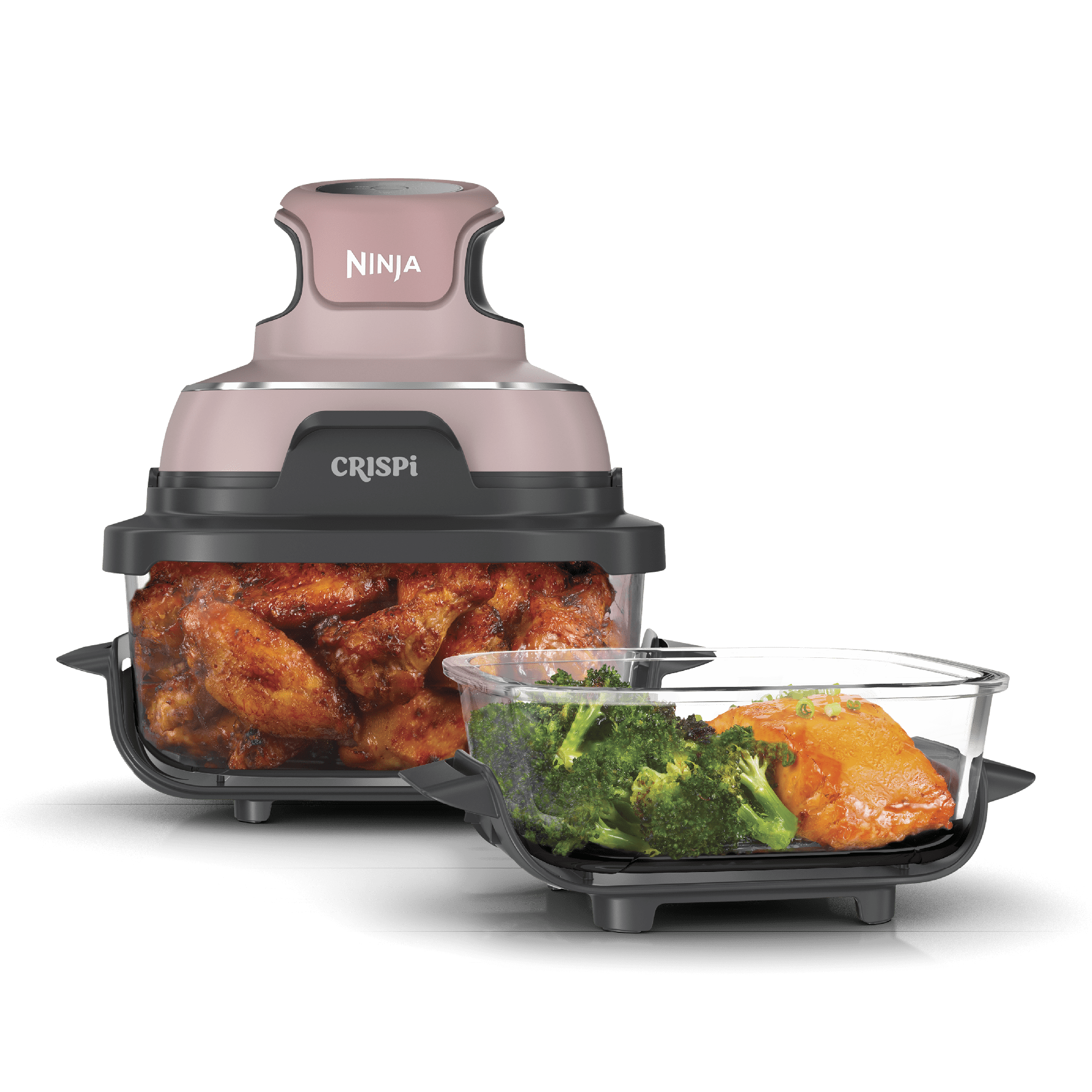 ninja crispi エアフライヤー　ガラスポータブル調理システム　ピンク ninja crispi エアフライヤー ガラスポータブル調理システム
