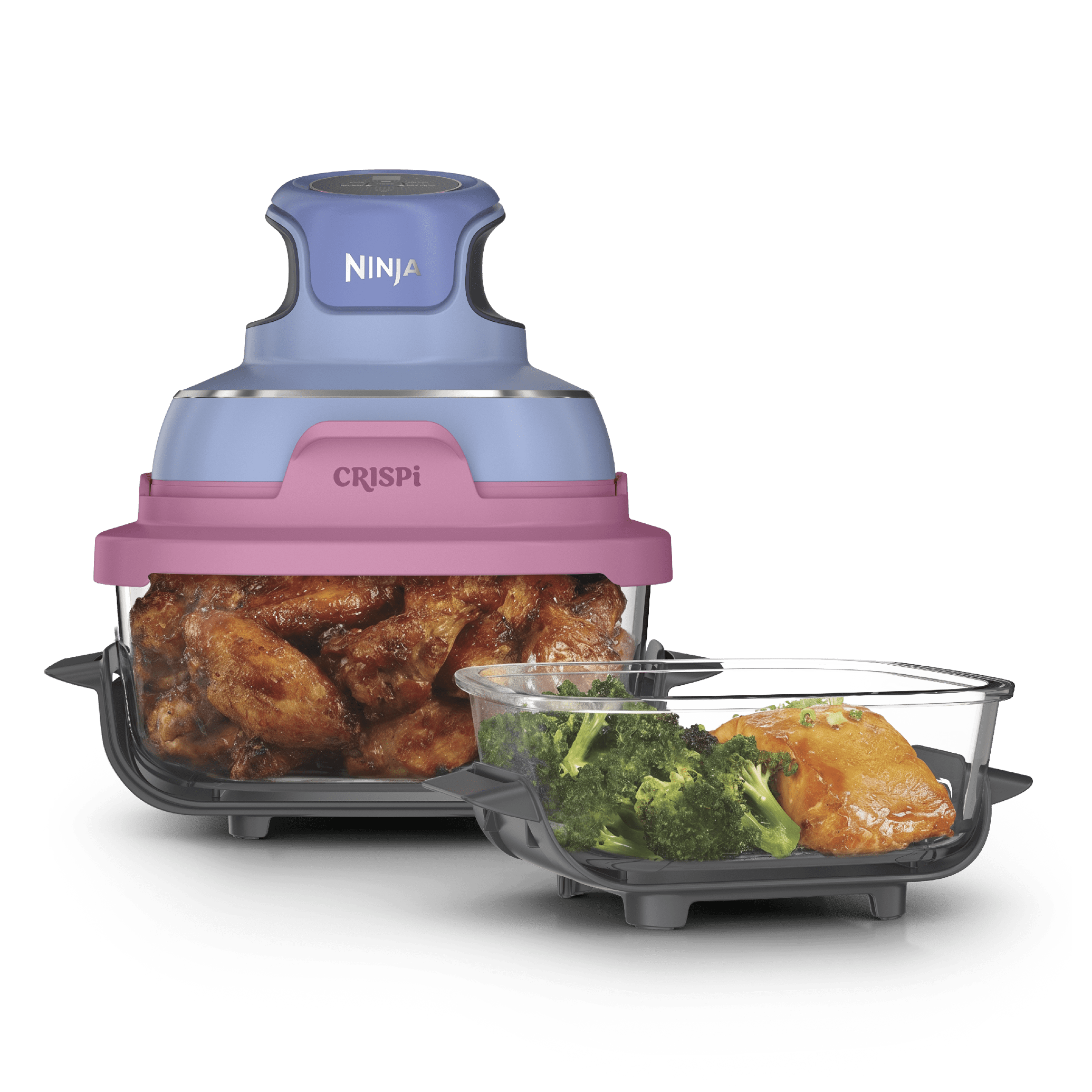 Ninja Crispi® 4-in-1 Portable Glass Air Fryer Cooking System, Plum Daydream | SharkNinja