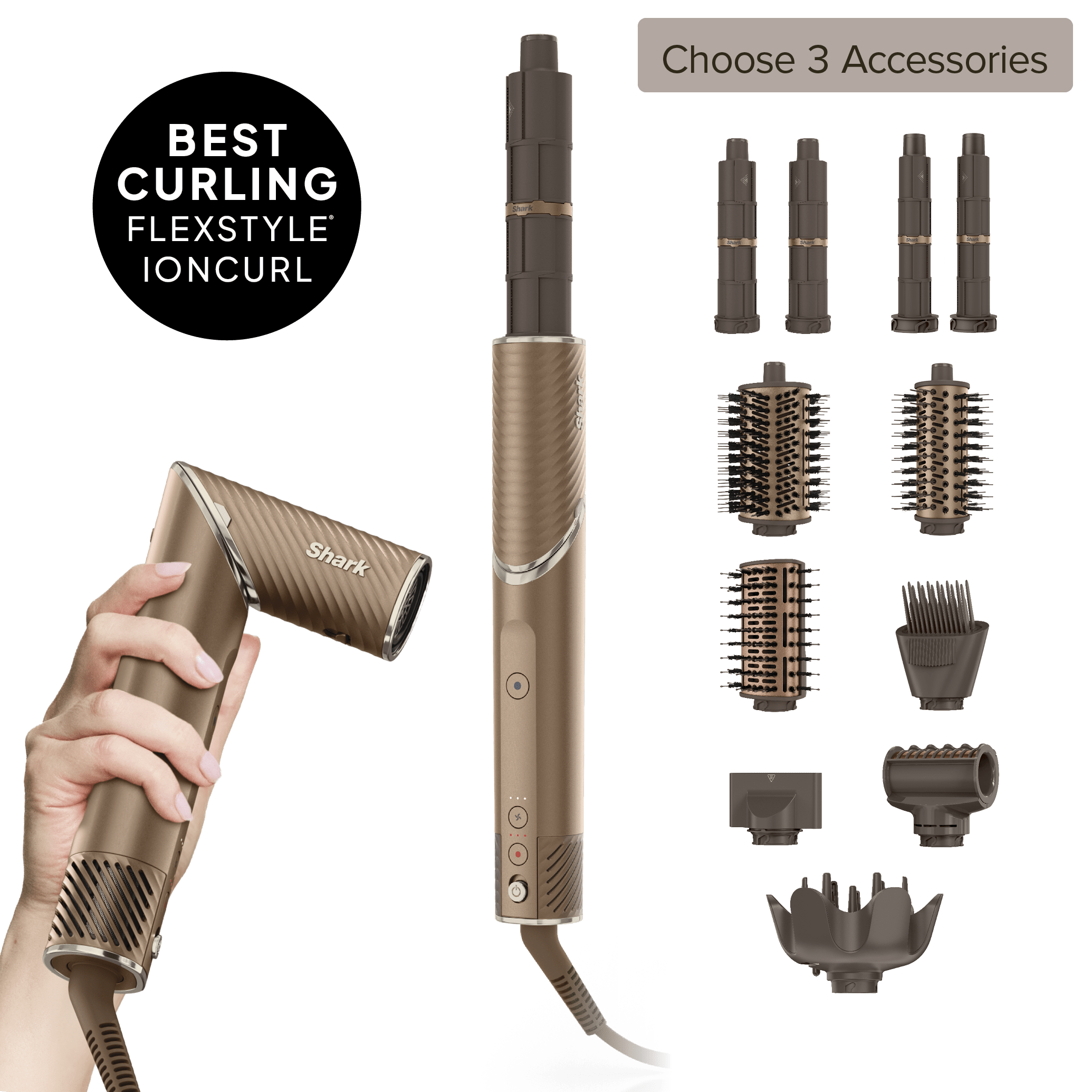 Shark FlexStyle NextGen: IonCurl 4-in-1 Air Styler, Curler & Hair Dryer Build Your Own, Bronze