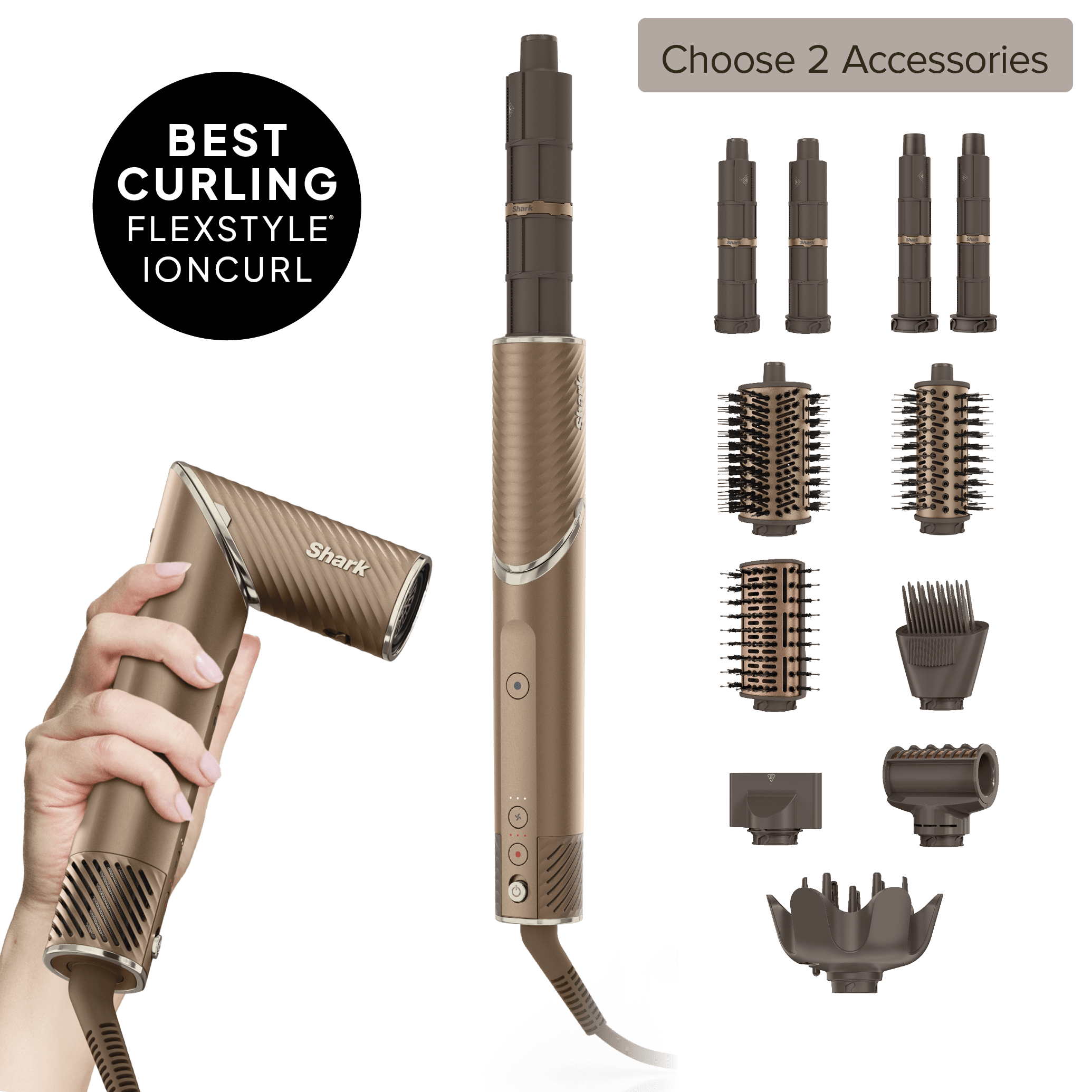 Shark FlexStyle NextGen: IonCurl 3-in-1 Air Styler, Curler & Hair Dryer Build Your Own, Bronze