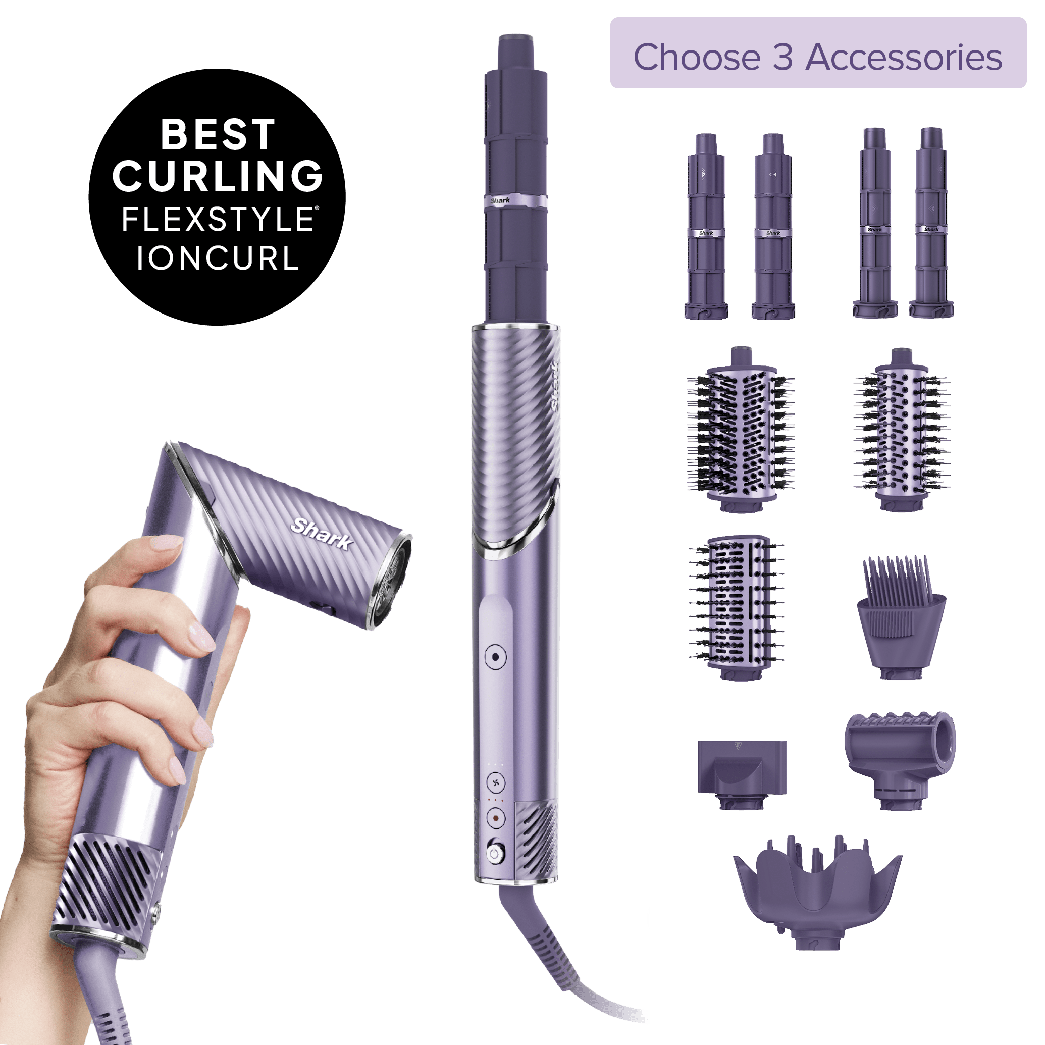 Shark FlexStyle NextGen: IonCurl 4-in-1 Air Styler, Curler & Hair Dryer Build Your Own, Lilac