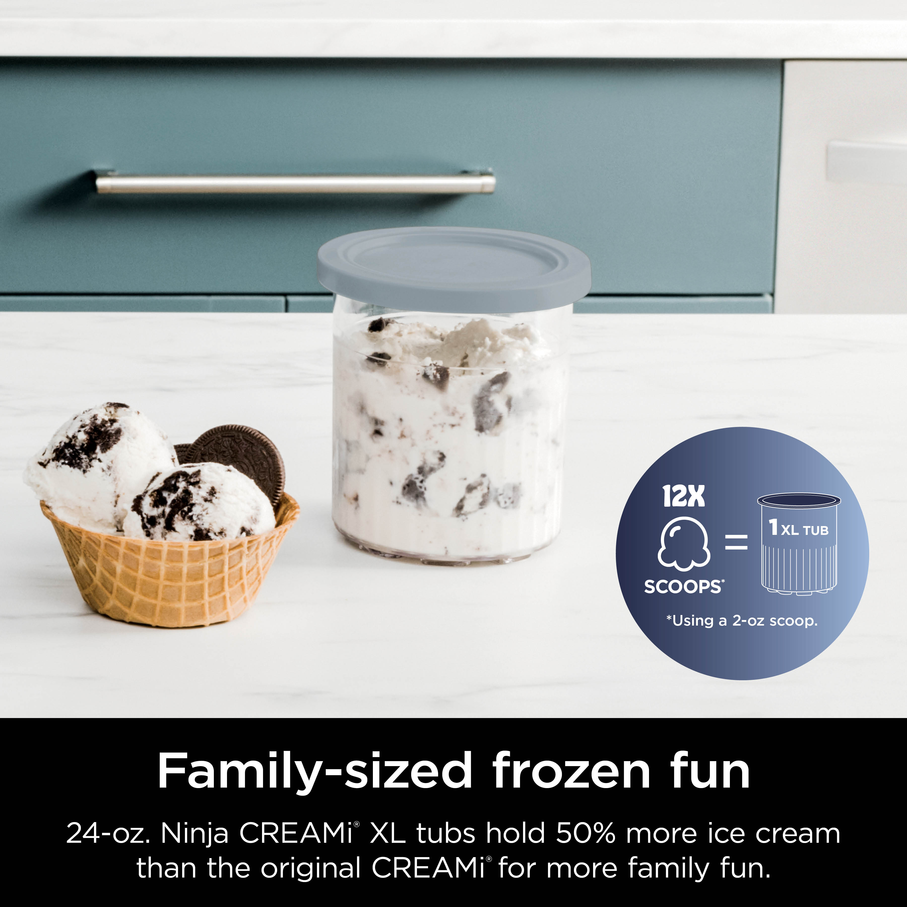 Ninja CREAMi XL family-sized tubs