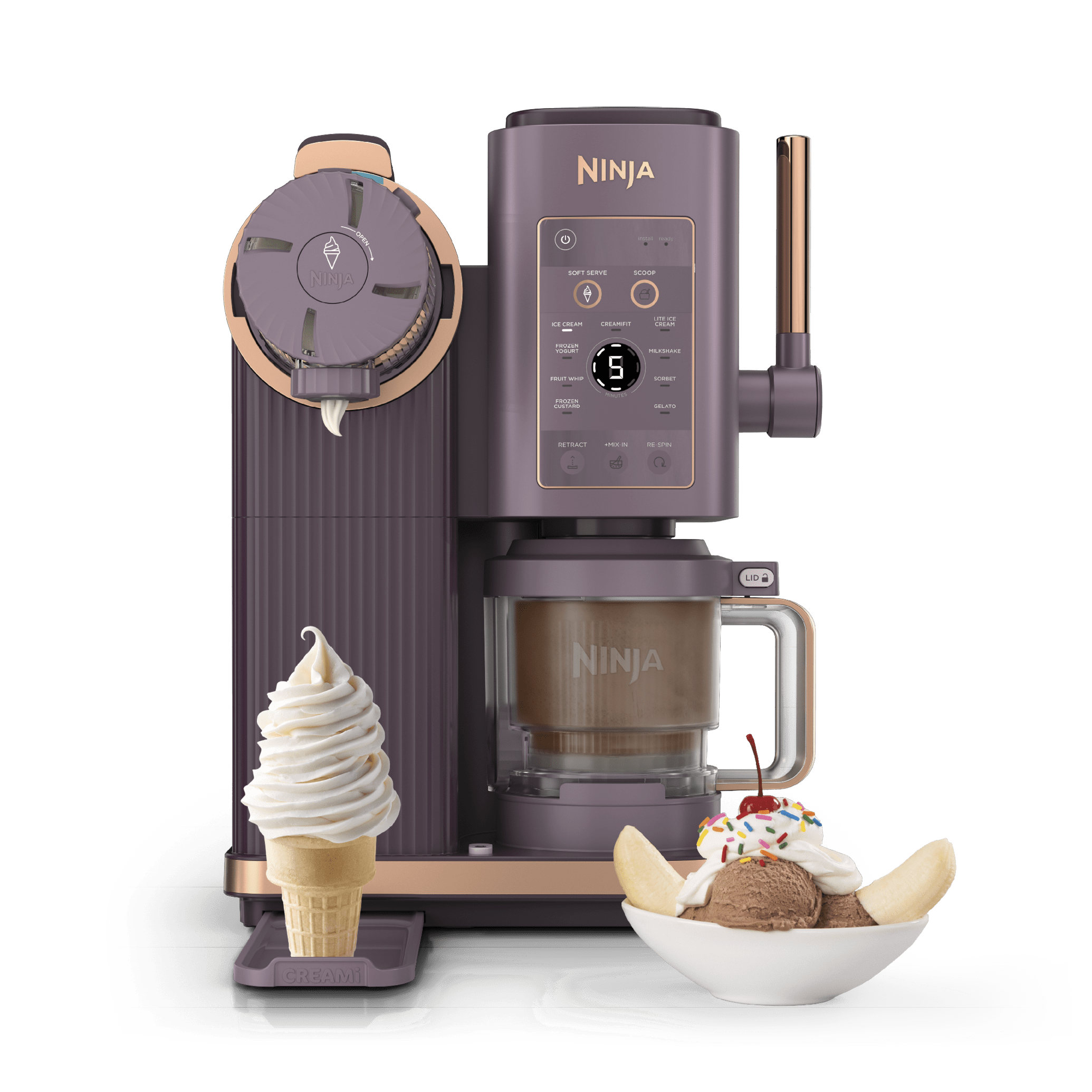 Ninja CREAMi® Scoop & Swirl™ Soft Serve Ice Cream Machine in Mocha