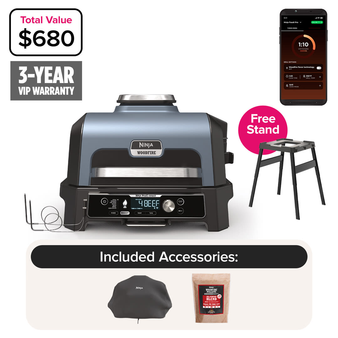 Ninja Woodfire™ Pro Connect XL Outdoor Grill & Smoker with Stand
