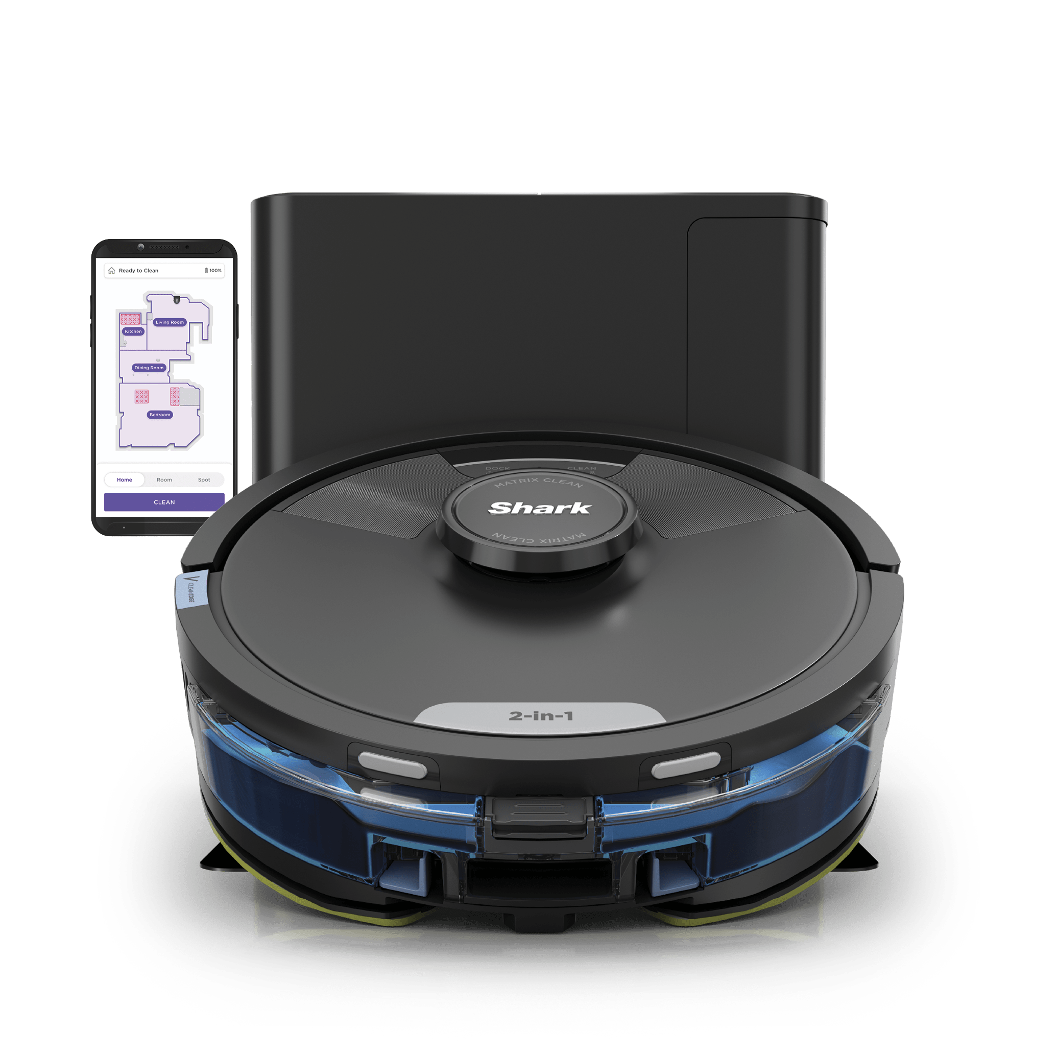 ROBOTⅡ Biotar4cm F2 Shark Matrix™ Plus 2-in-1 Robot Vacuum and Mop with XL HEPA