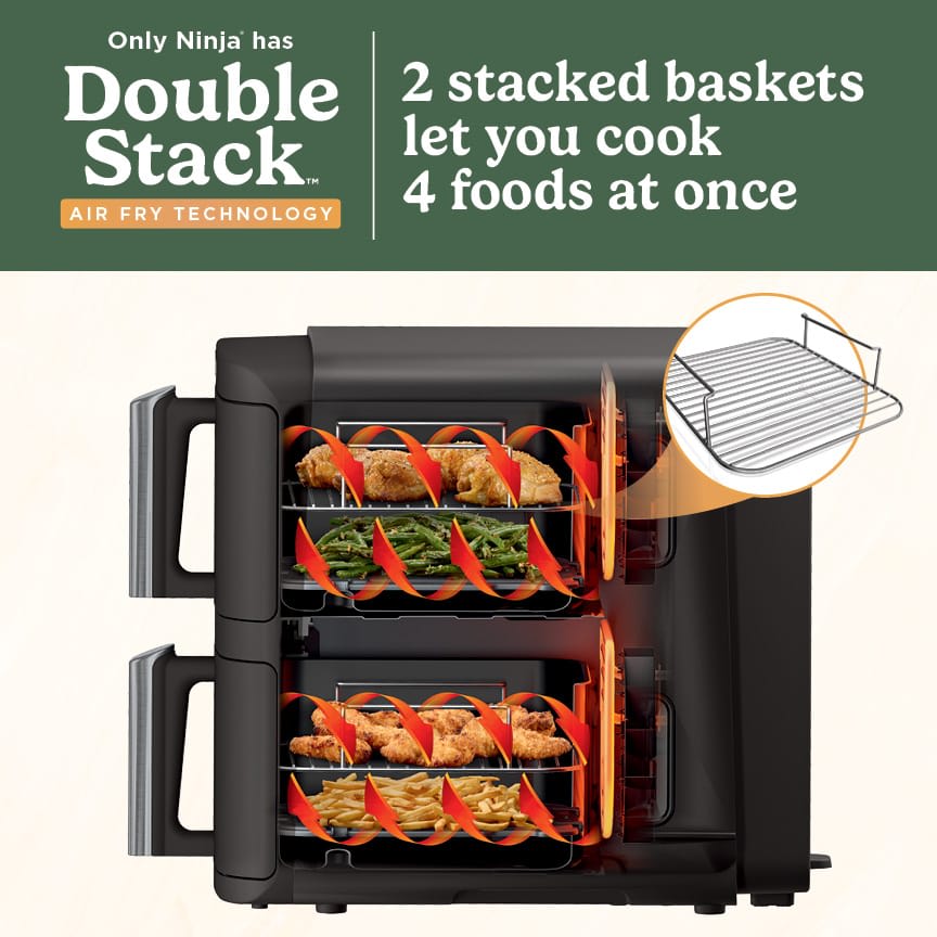 Ninja® DoubleStack™ 8 QT & 2-Basket Air Fryer Air Fryers - Ninja