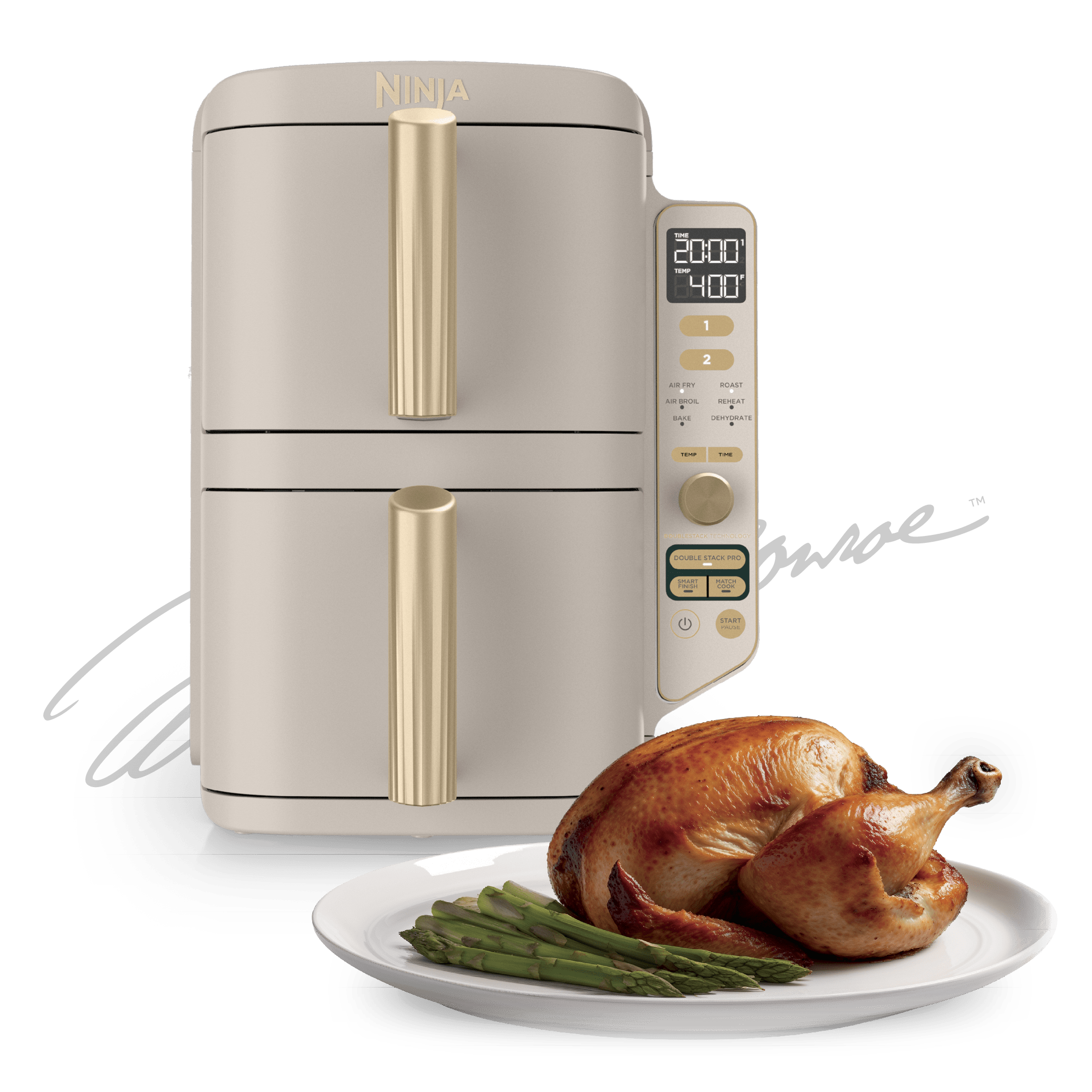 ​【極美品】Ibukiguitters S-2000 type-TL Ninja DoubleStack XL 10 QT, 6-in-1, 2-Basket Air Fryer, Space