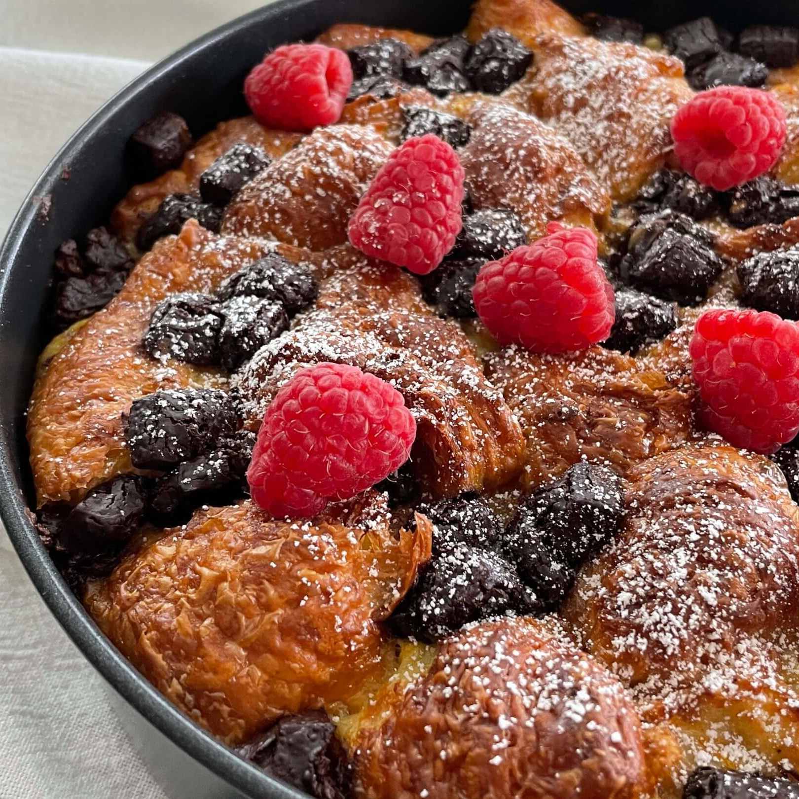 Dark Chocolate Croissant Bread Pudding - Ninja Test Kitchen