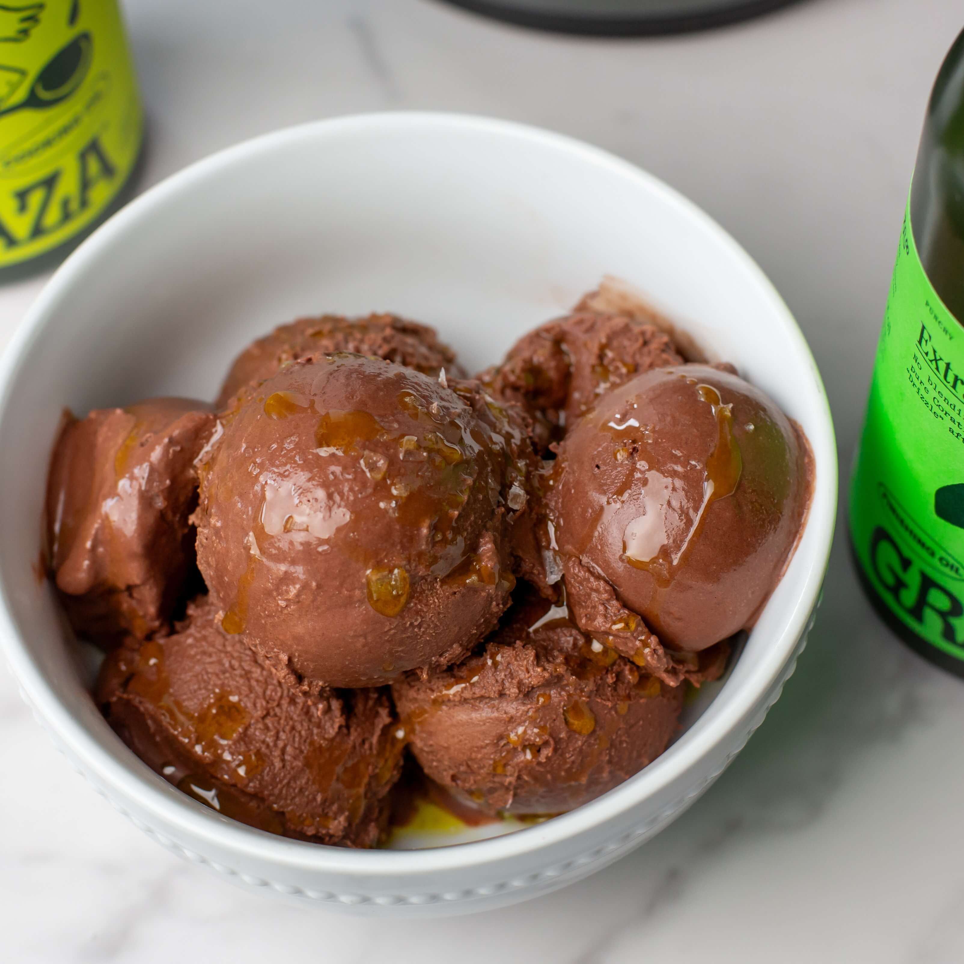 Salted Dark Chocolate Olive Oil Ice Cream - Ninja Test Kitchen