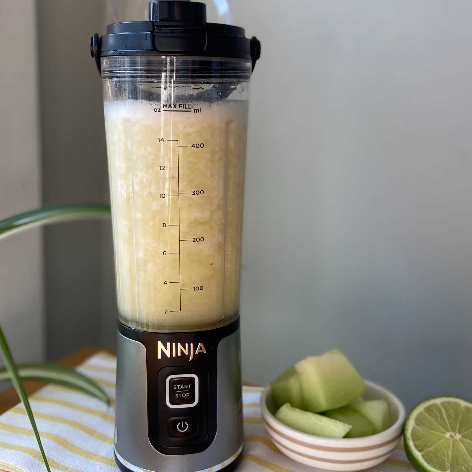 tropical smoothie in ninja blender blast cup