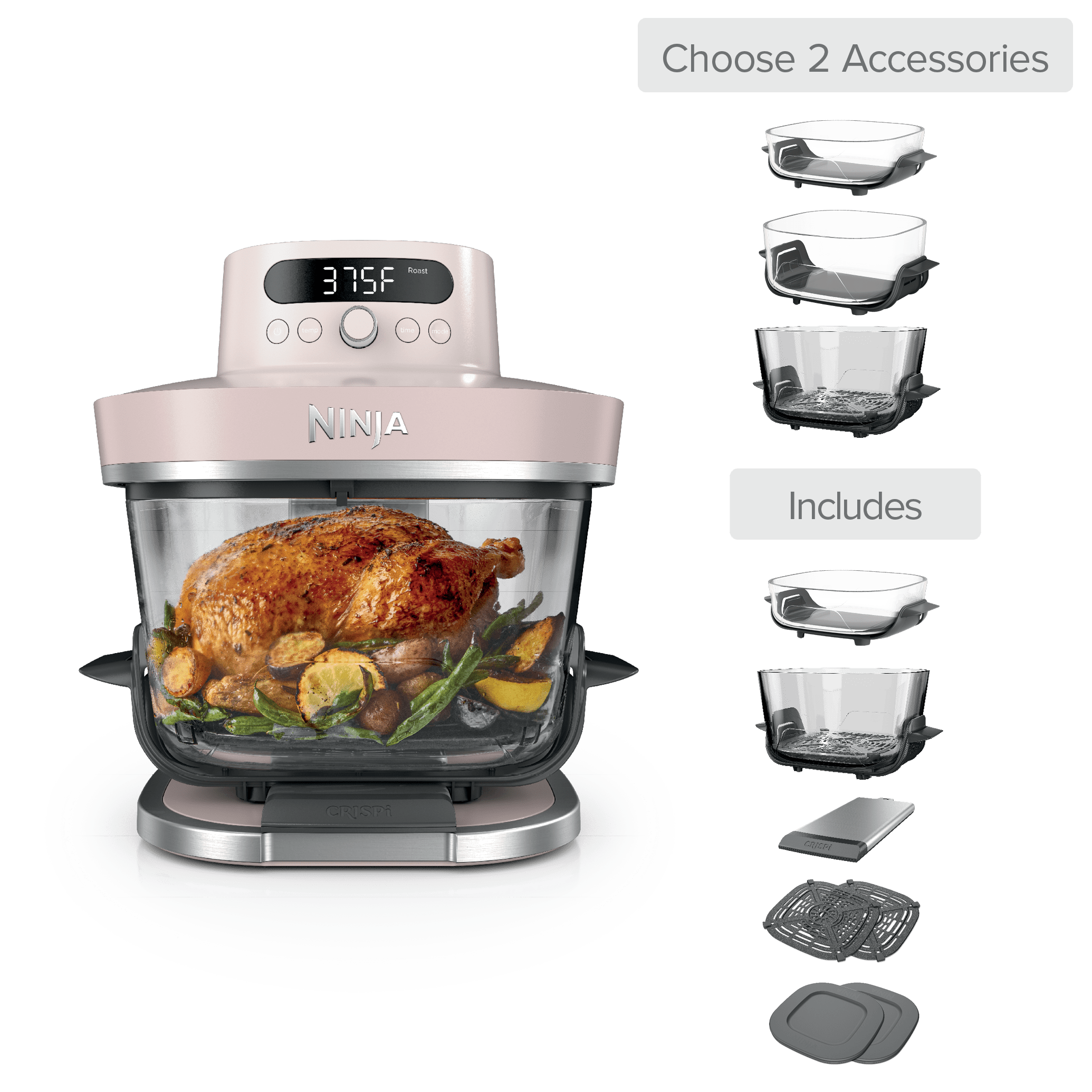 Build Your Own Ninja Crispi Pro Glass Air Fryer in Rose Quartz
