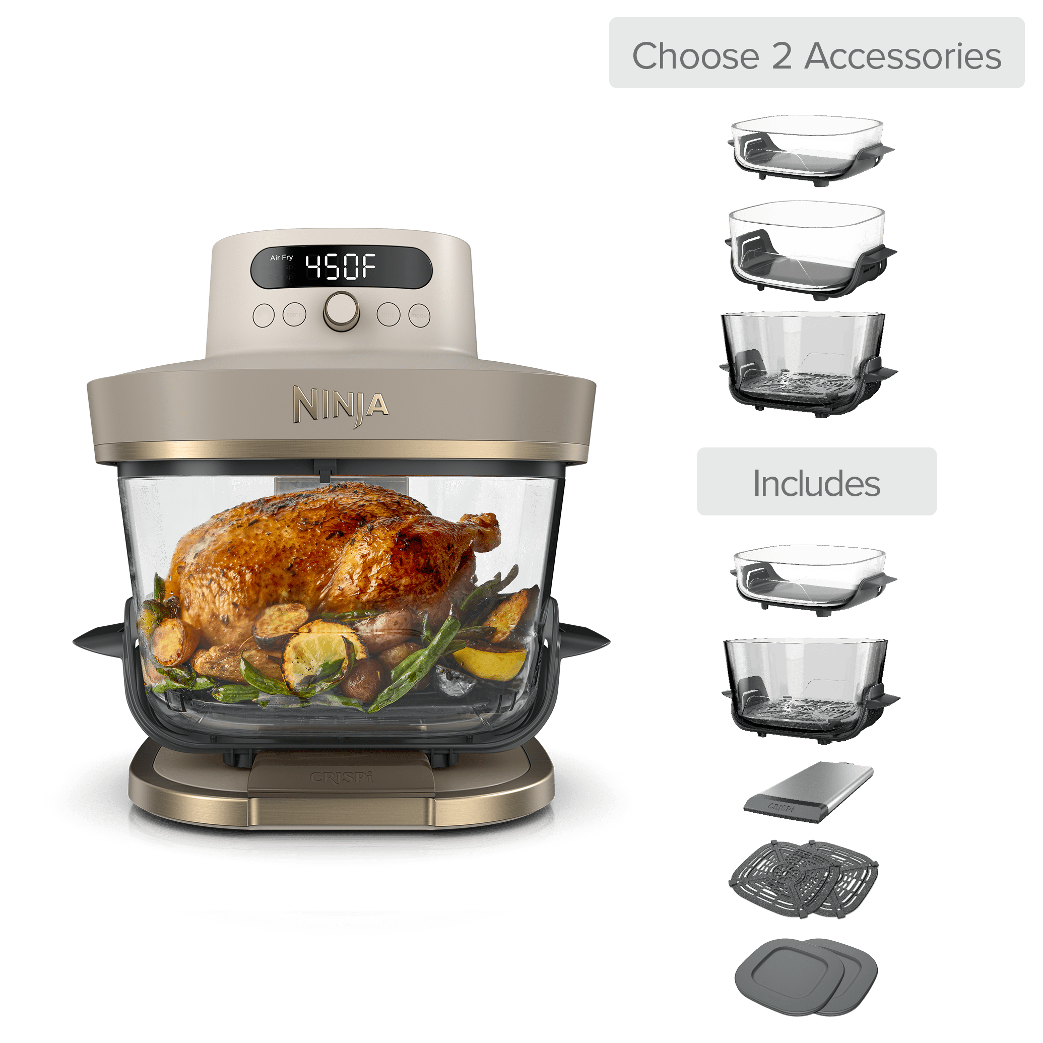Build Your Own Crispi Pro Glass Air Fryer in Stone and Gold