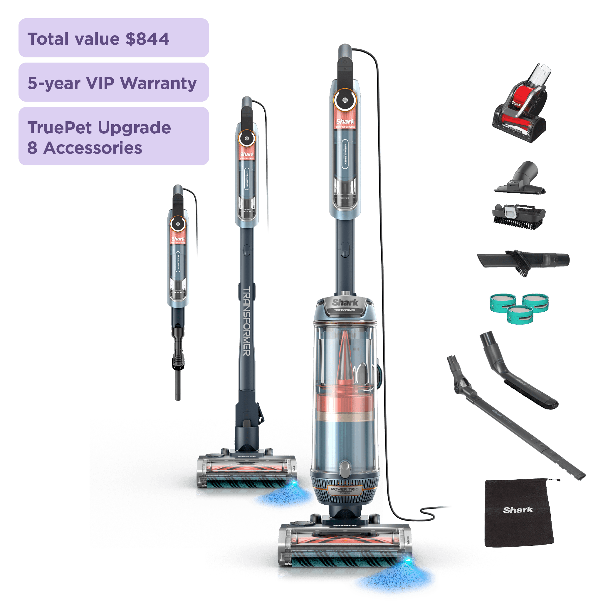 Shark® PowerDetect Transformer™ Upright Vacuum with TruePet Attachments