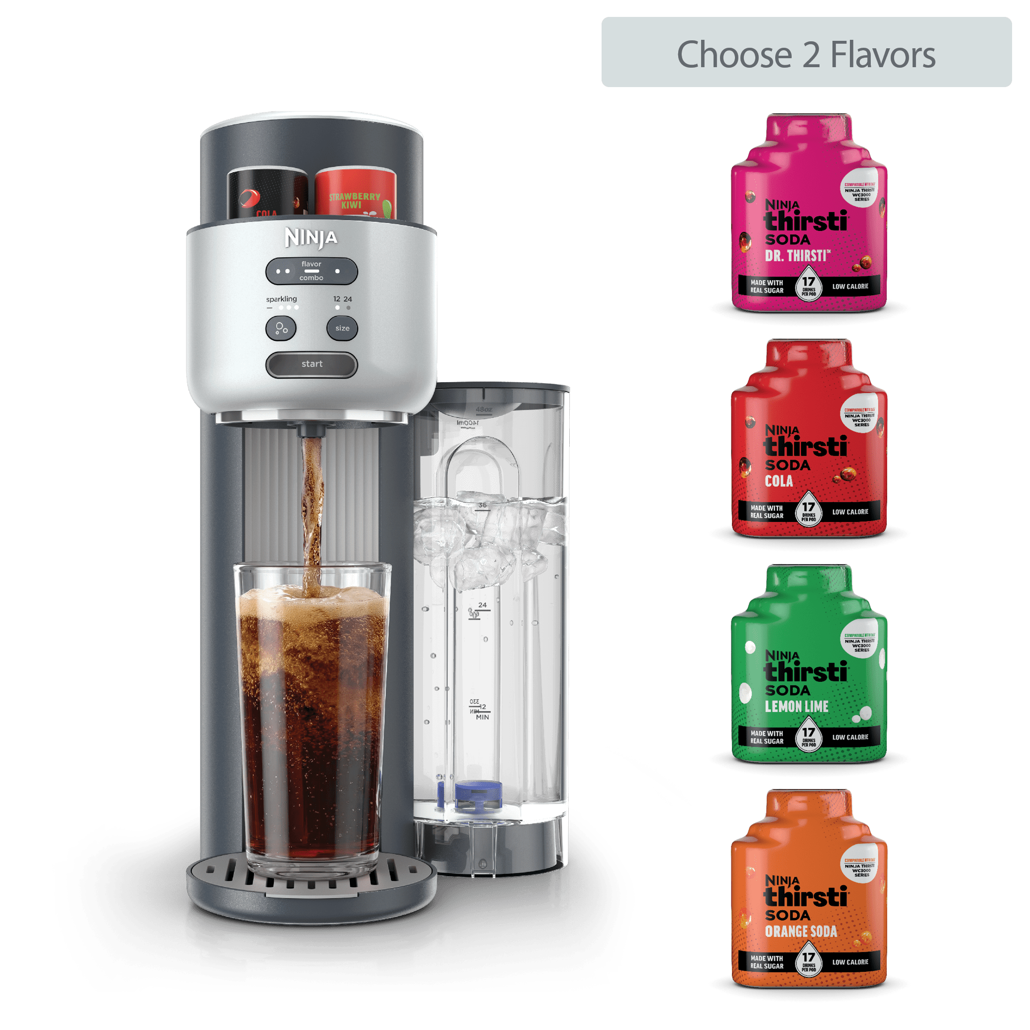 Ninja Thirsti™ Soda Machine in Cyberspace and Drink Mix Bundle