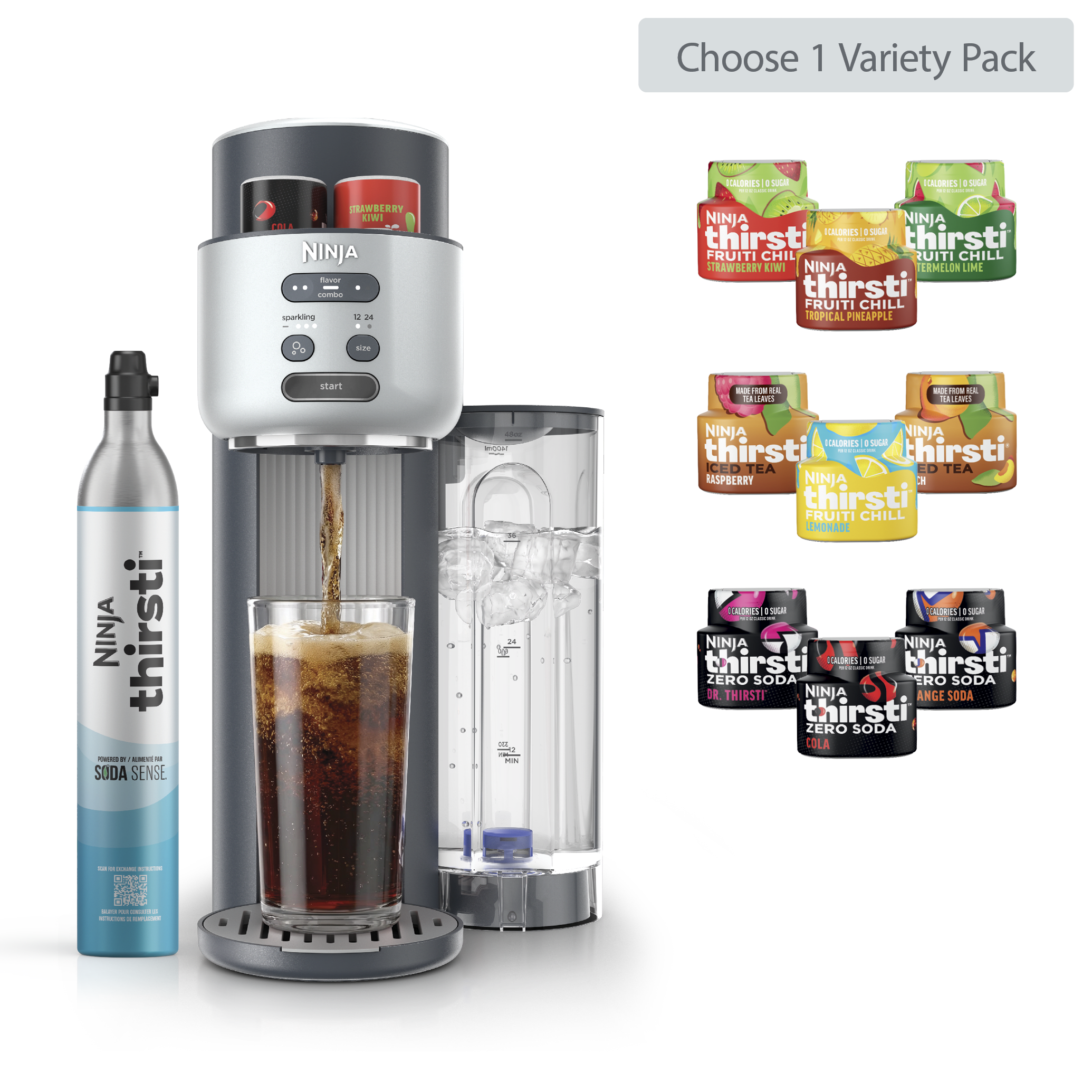 Ninja Thirsti™ Soda Machine Bundle in Cyberspace Extra CO2 Bundle