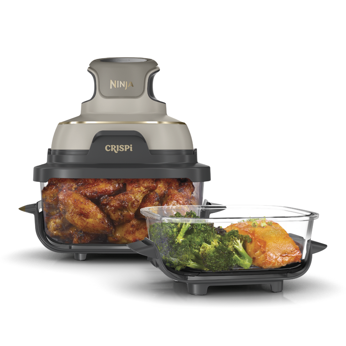 Ninja Crispi 4-in-1 Glass Air Fryer in Stone Gold | FN101SD | SharkNinja
