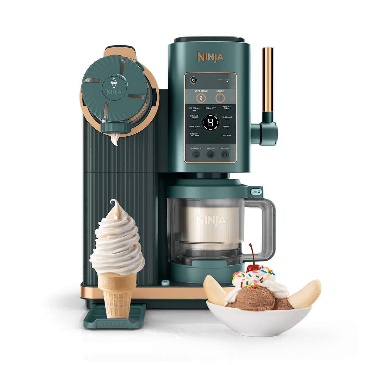 Ninja Creami Scoop & Swirl Soft Serve Ice Cream Machine in Golden Pine | NC701GN2 | SharkNinja