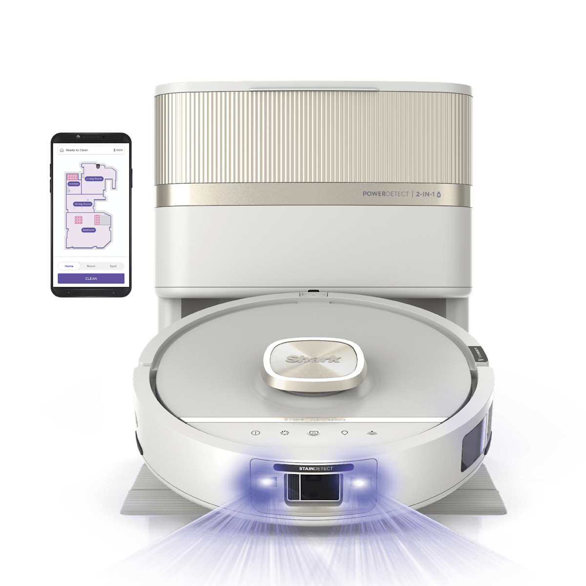 Shark PowerDetect UV Reveal 2-In-1 Vacuum & Mop, Luxe Collection in Ivory | RV3023XEUSIV | SharkNinja