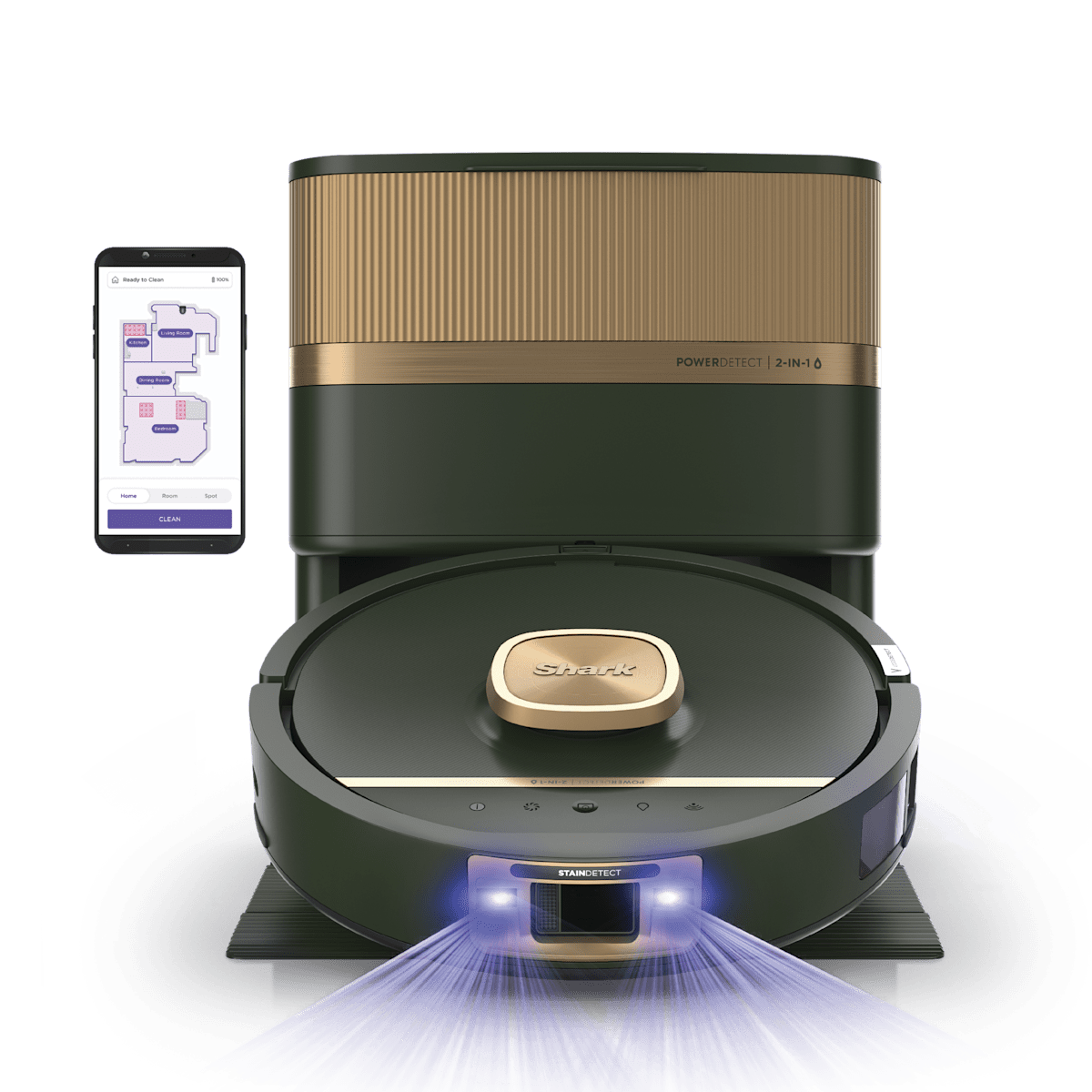 Shark PowerDetect UV Reveal 2-In-1 Vacuum & Mop, Luxe Collection in Evergreen | RV3026XEUSGN | SharkNinja
