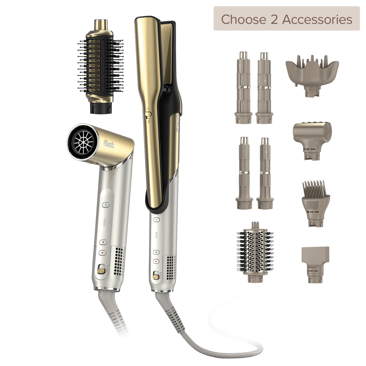 Shark Glam Build Your Own Air Styler & Straightener in Gold | HD6000 | SharkNinja
