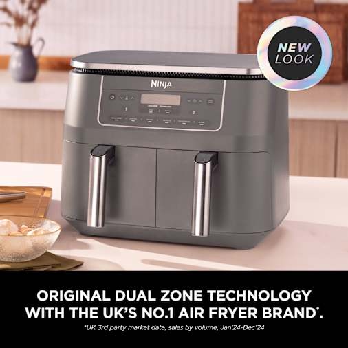 Ninja Air Fryer 6-in-1 DualZone 7.6L 2-Drawer - Gun Metal Grey, DZ300UK, photo 2