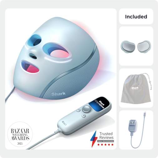 Shark CryoGlow LED Face Mask Under-Eye Cooling & Anti-Ageing & Blemish Repair - Blue Frost, FW312UK, photo 2