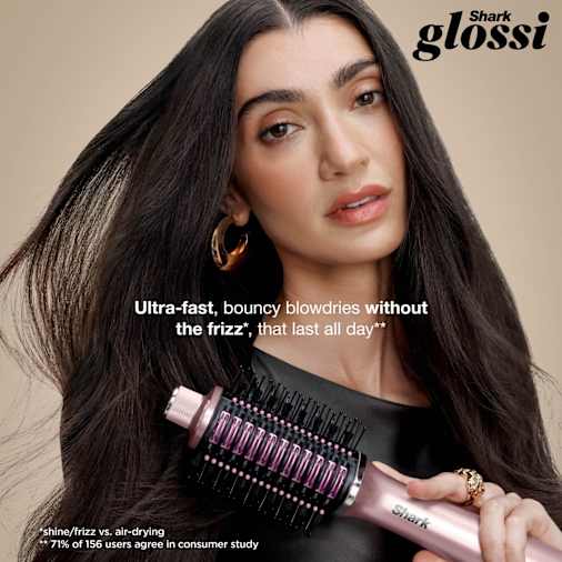 Shark Glossi Hot Brush 2-in-1 Heated Straightening Brush - Lychee, HT302UKPK, photo 2
