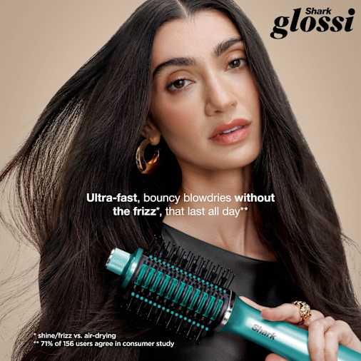 Shark Glossi Hot Brush 2-in-1 Heated Straightening Brush - Teal, HT302UKTL, photo 2
