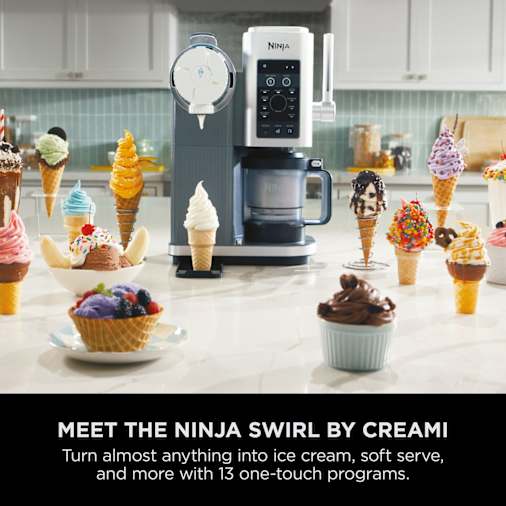 Ninja CREAMi Scoop & Swirl 13-in-1 Soft Serve & Ice Cream Maker - Platinum Silver, NC701UK, photo 2