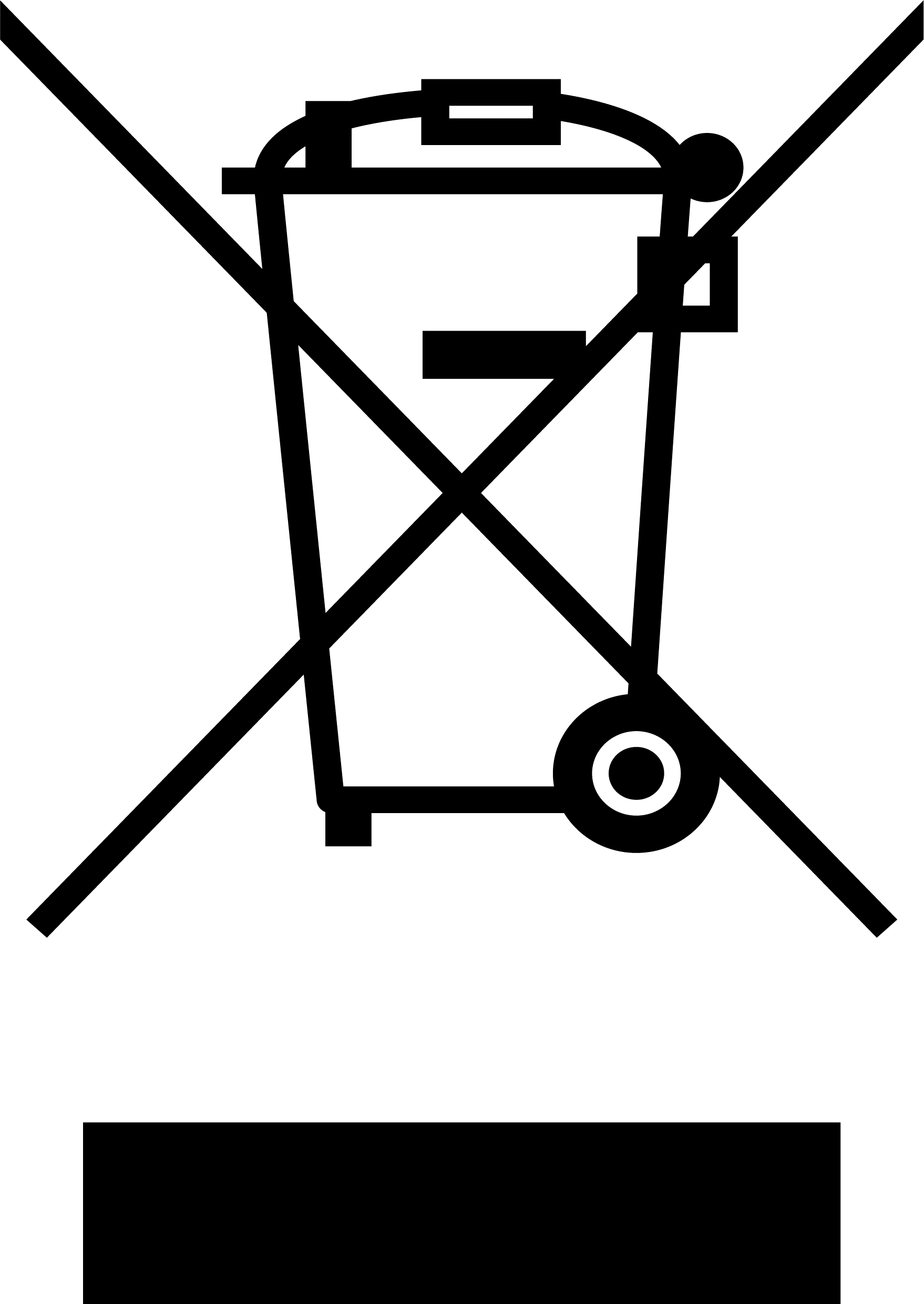 Crossed-out wheeled bin symbol indicating electrical waste must not be disposed of with household waste