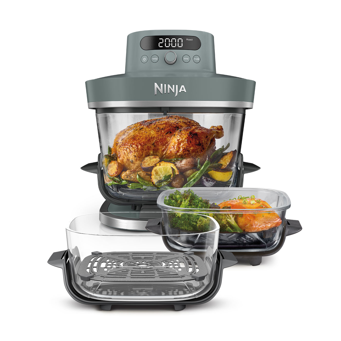 Freidora de aire de cristal XL Ninja CRISPi PRO (Pack ahorro 3 recipientes) | AS101EUGYB1ES | de SharkNinja