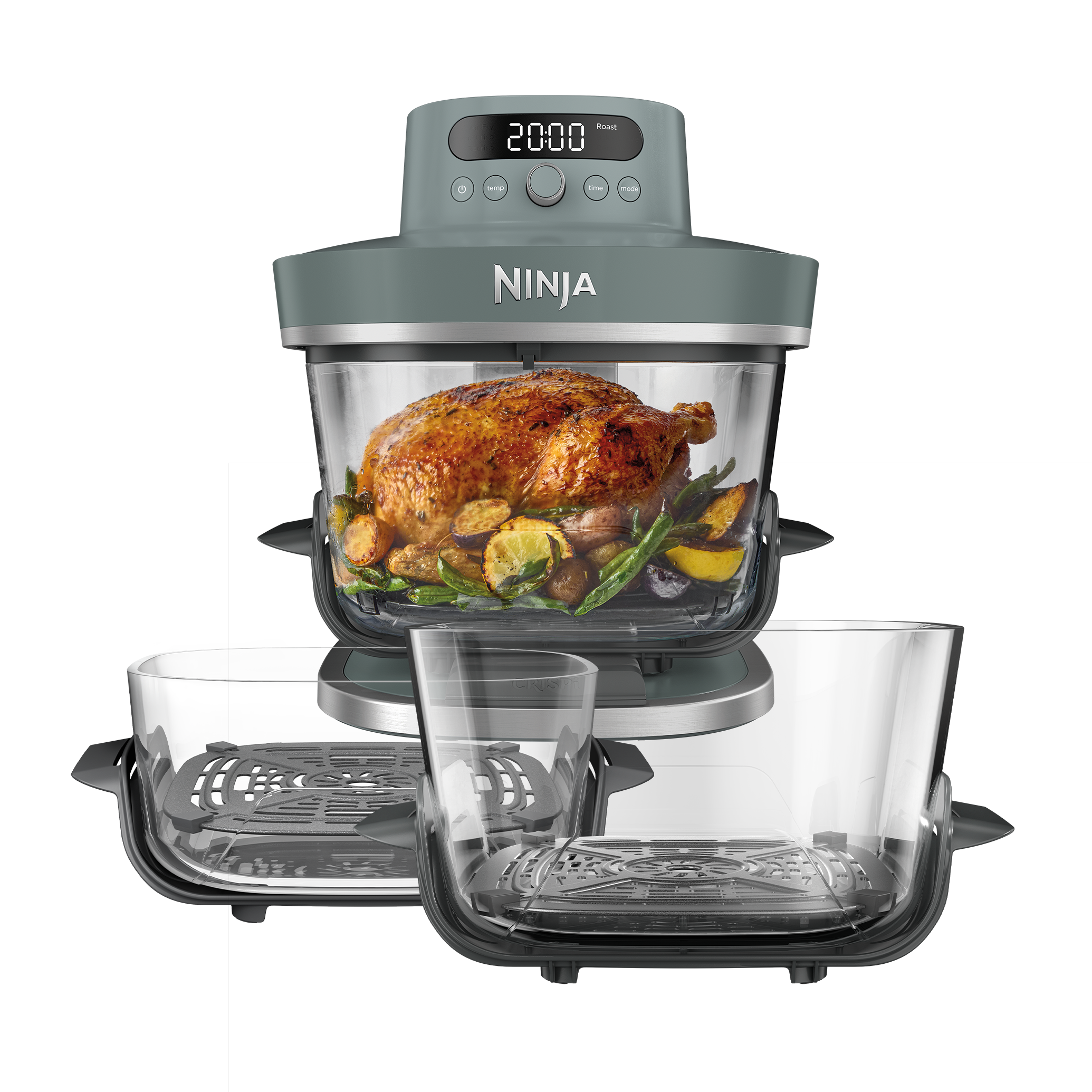 Freidora de aire de cristal XL Ninja CRISPi PRO (Pack ahorro 4 recipientes) | AS101EUGYB2ES | de SharkNinja