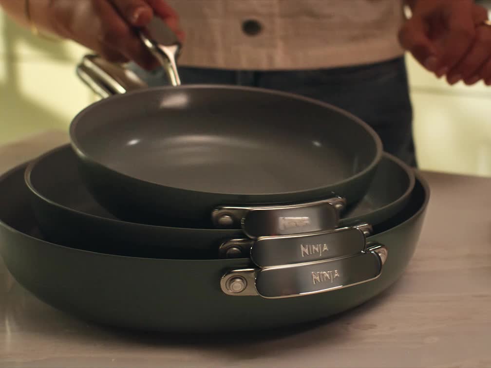Ninja NeverQuit™ 12-Piece Ceramic Cookware Set, Forest Sage