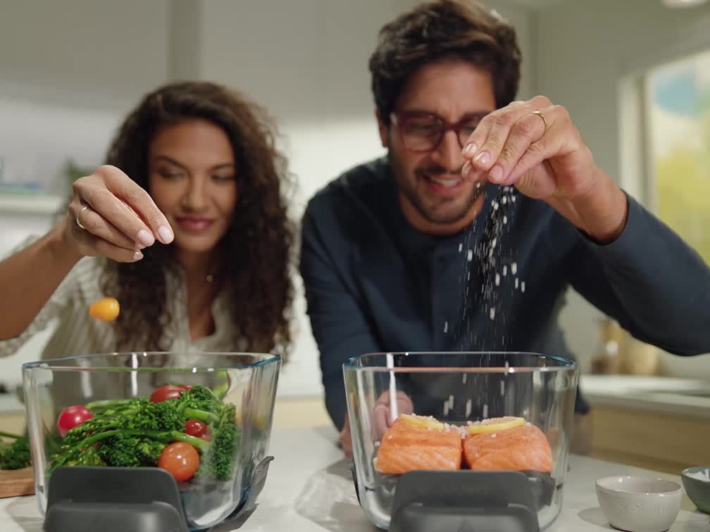 Ninja Crispi® DualZone™ Glass Countertop Air Fryer in CyberSpace