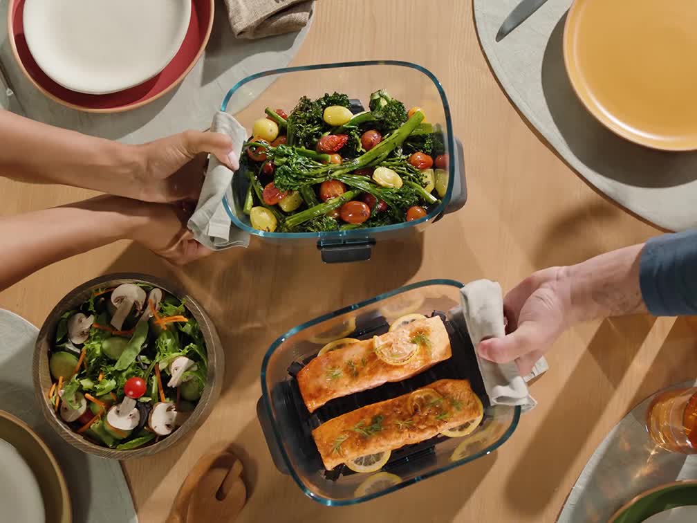 Ninja Crispi® DualZone™ Glass Countertop Air Fryer in CyberSpace
